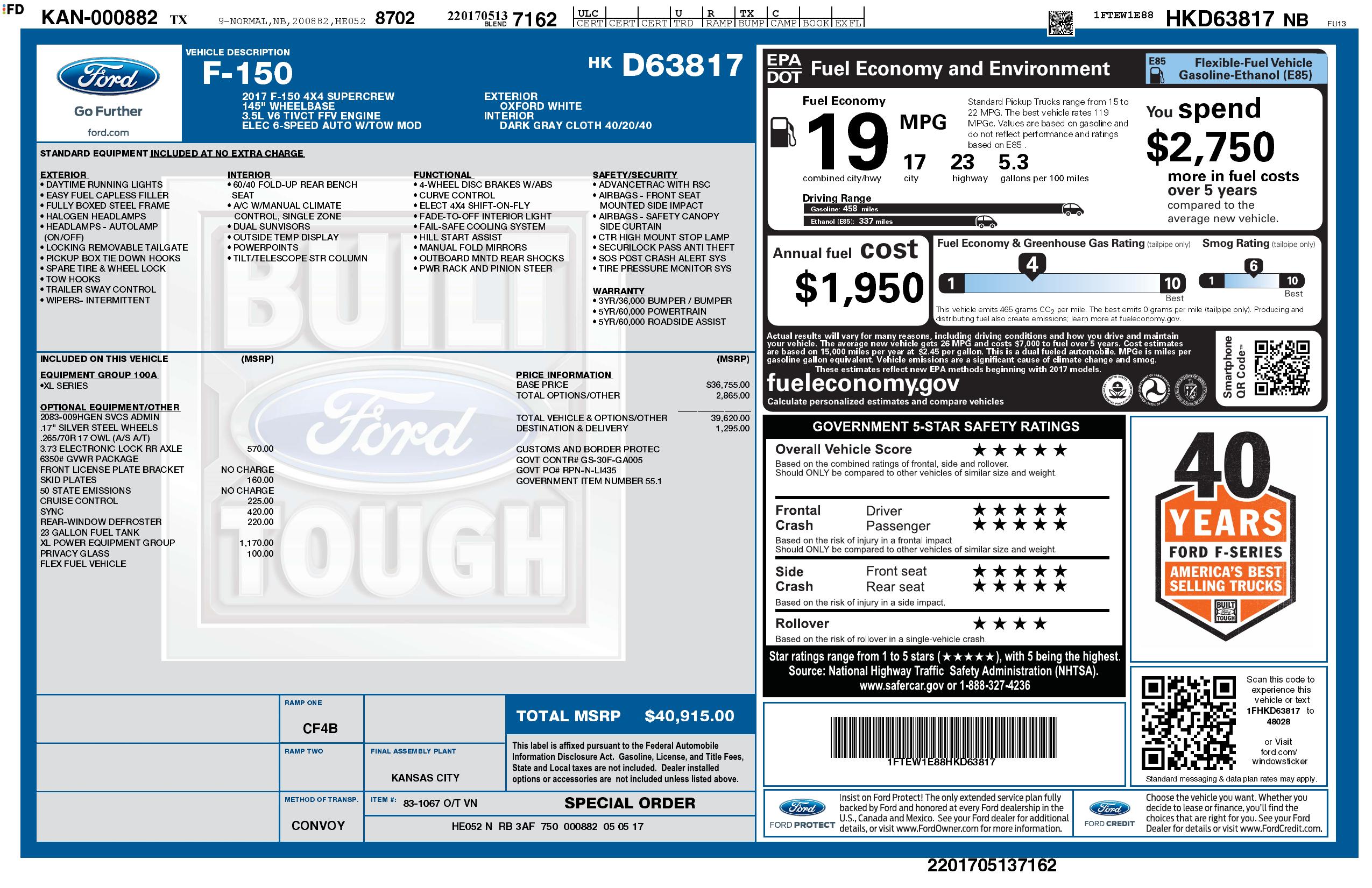 Monroney Label