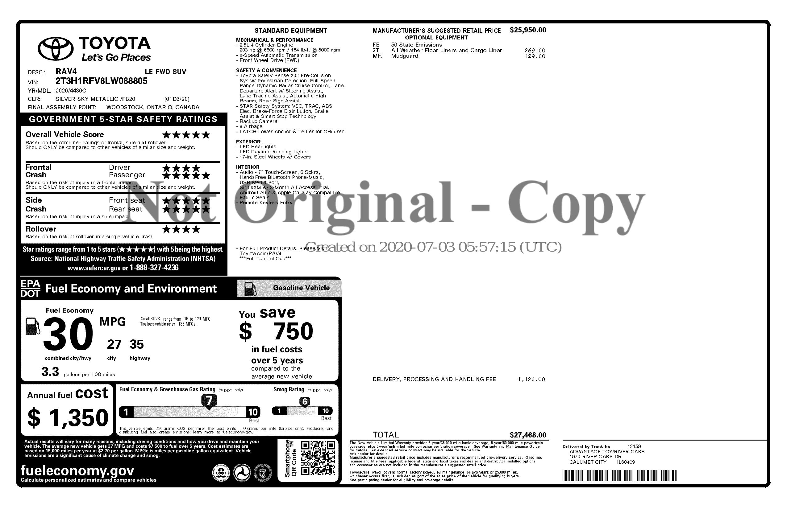 Monroney Label