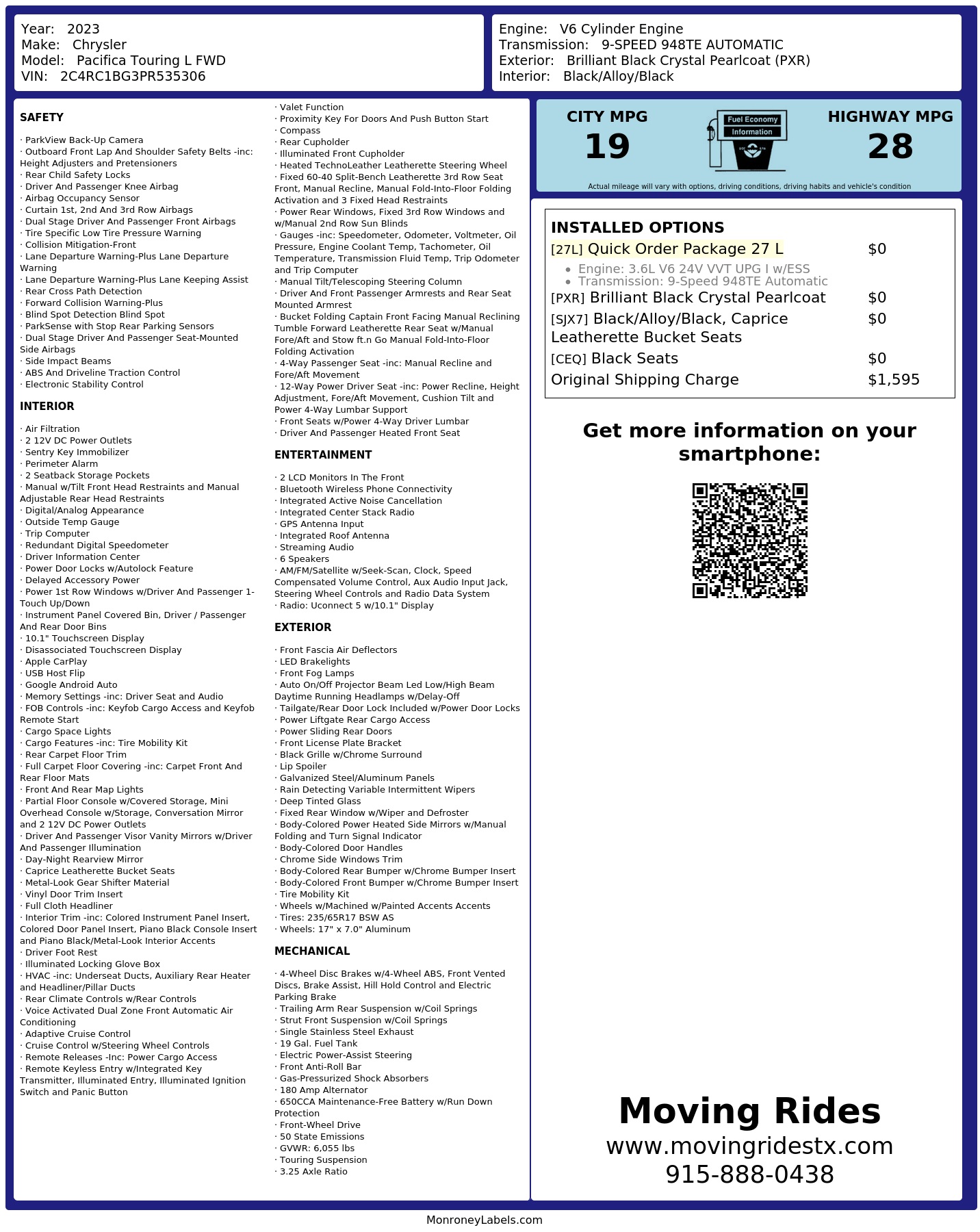 Monroney Label