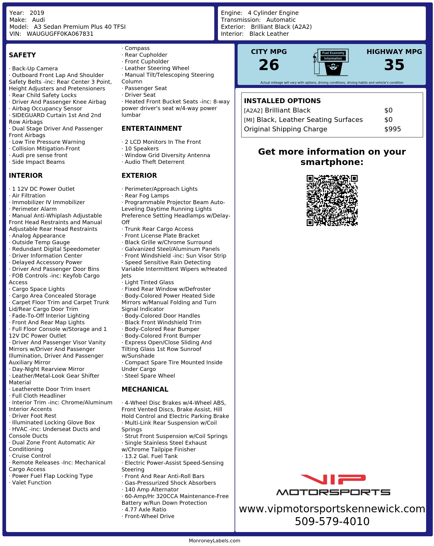 Monroney Label