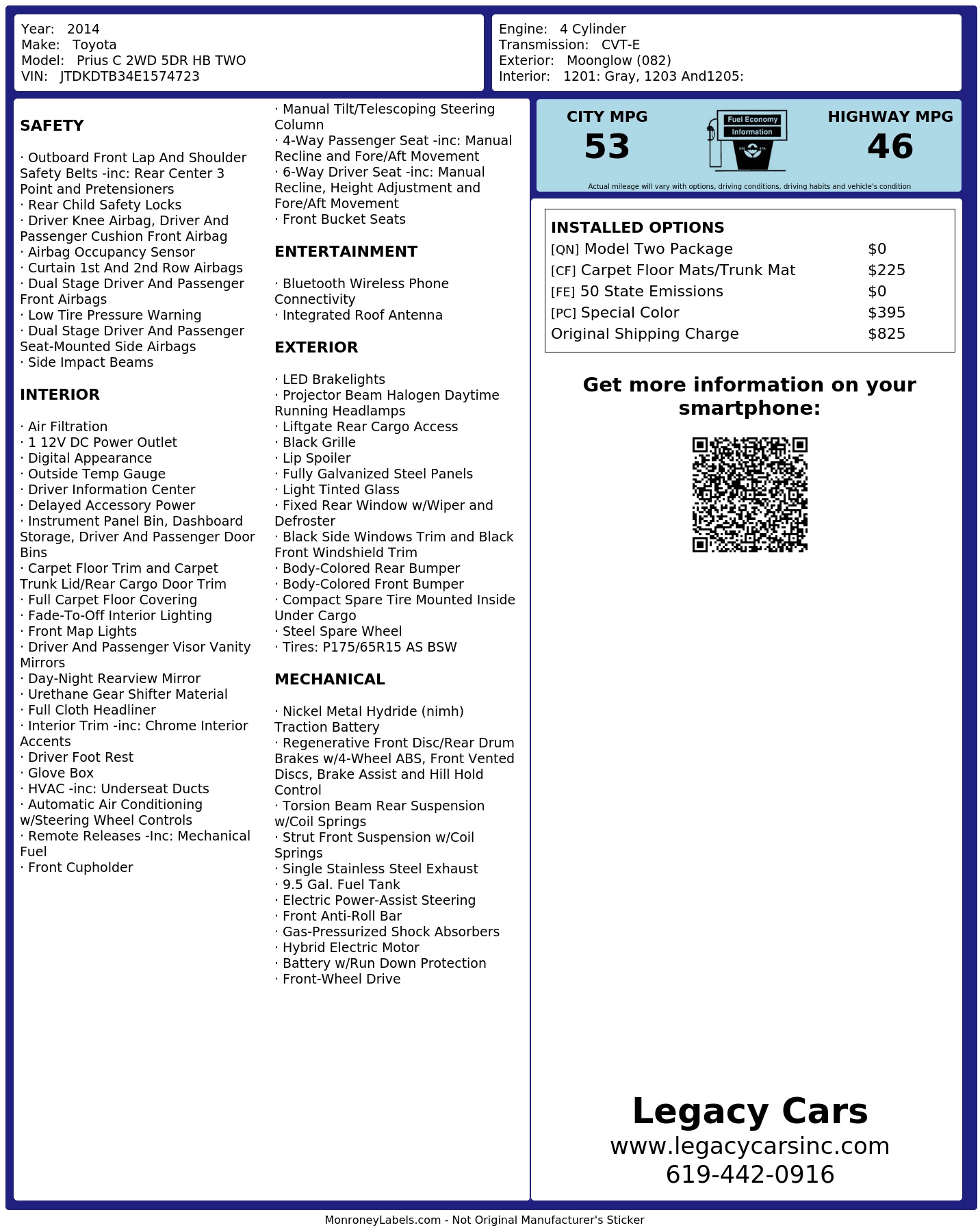 Monroney Label
