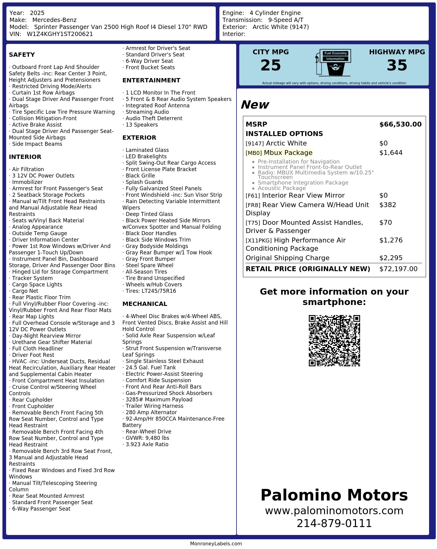 Monroney Label
