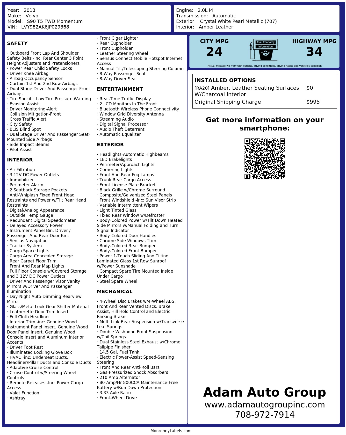 Monroney Label