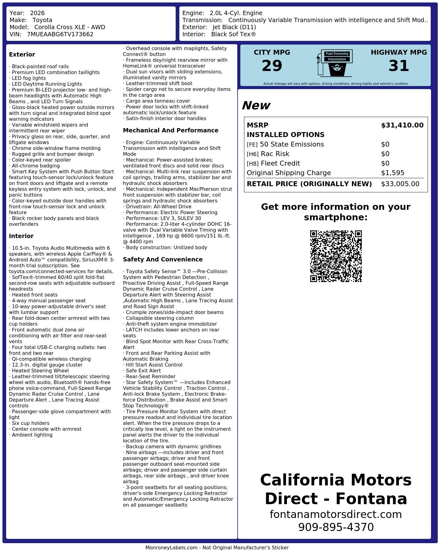 Monroney Label