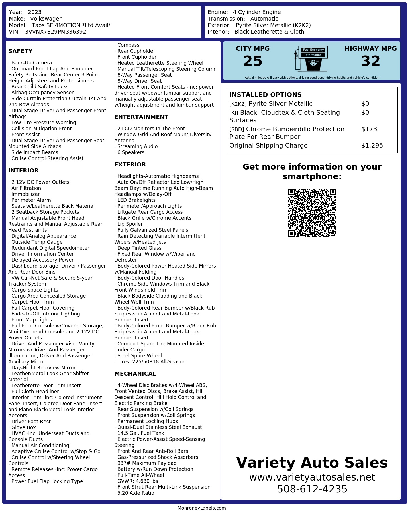 Monroney Label
