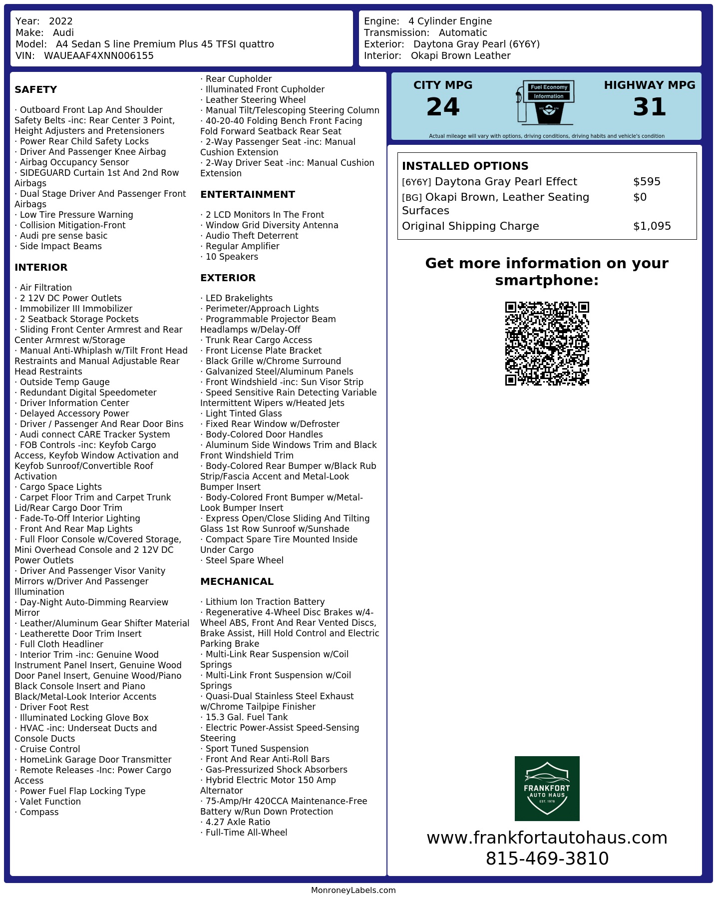 Monroney Label