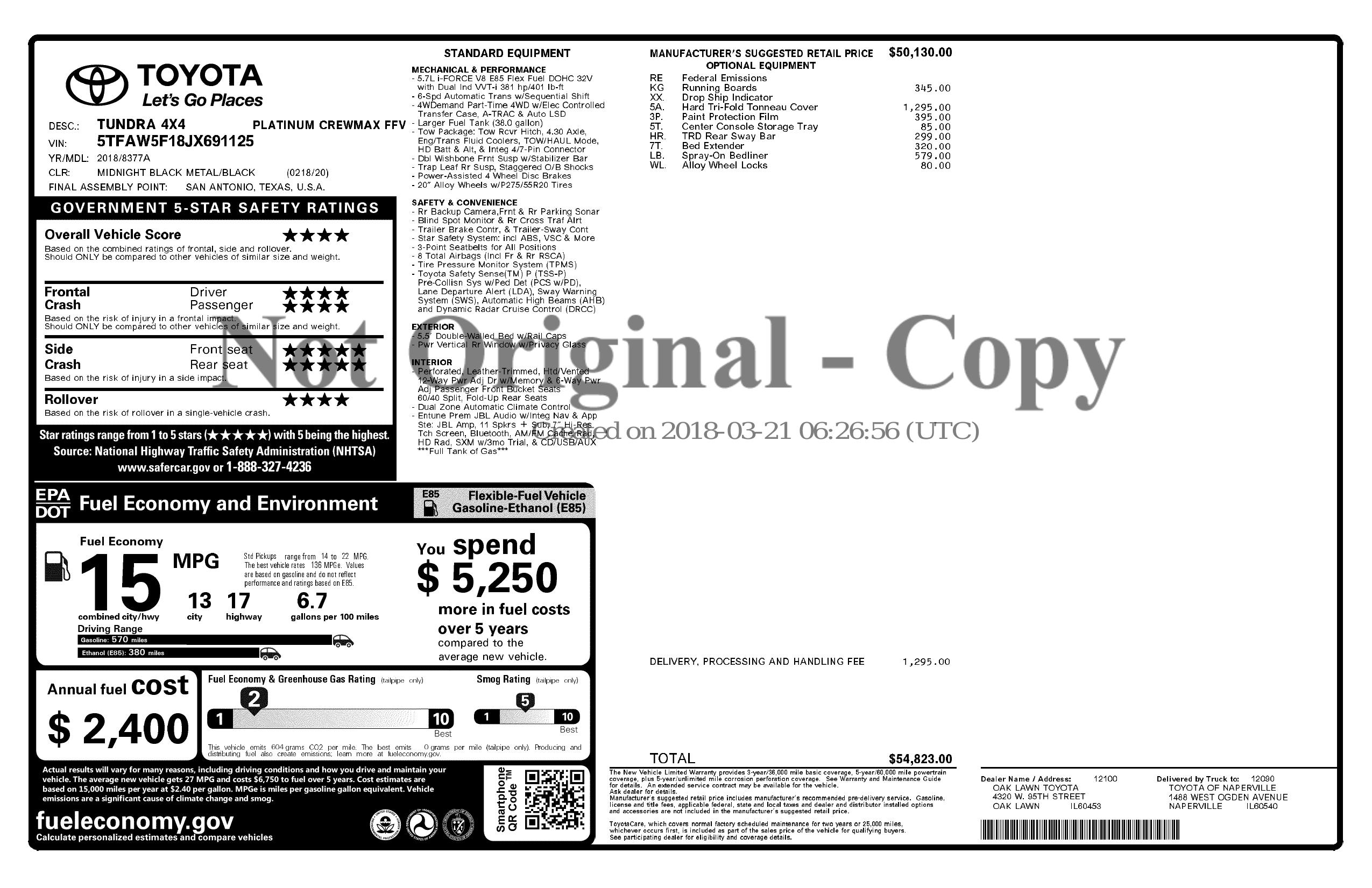 Monroney Label