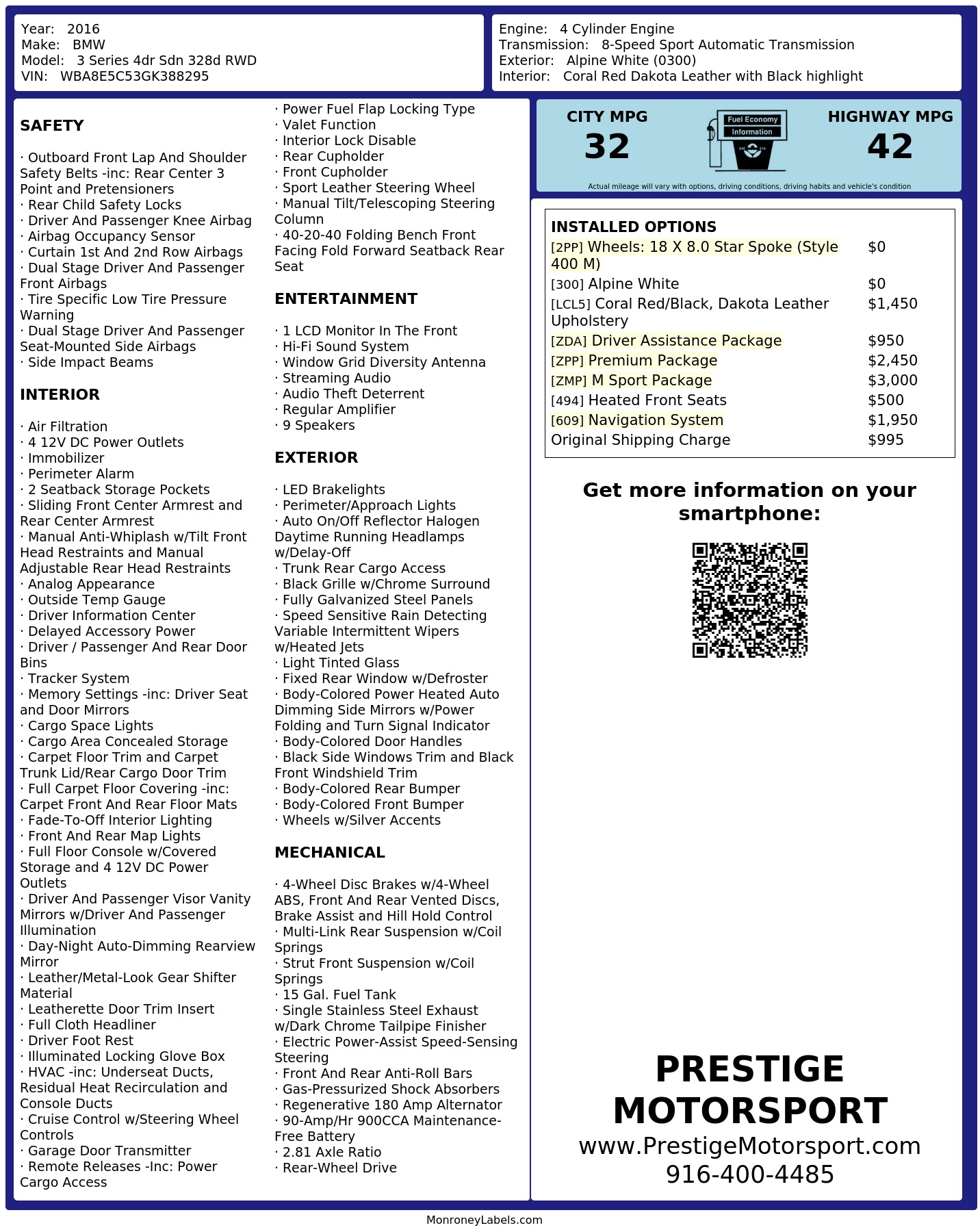 Monroney Label