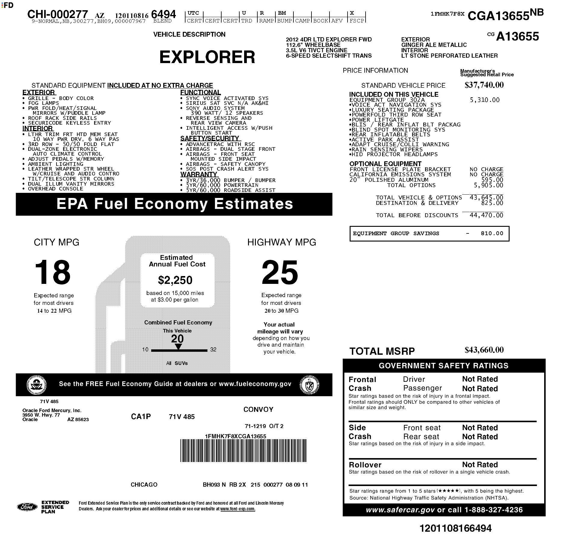 Monroney Label