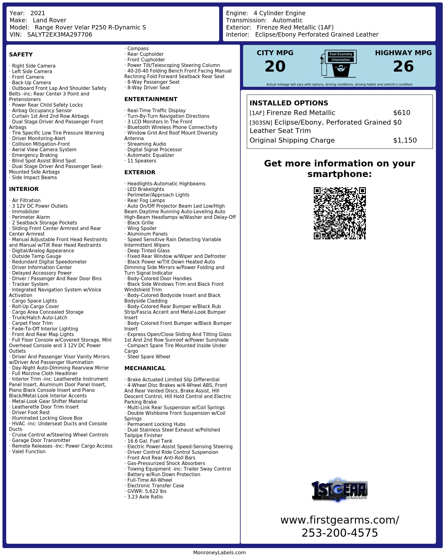 Monroney Label
