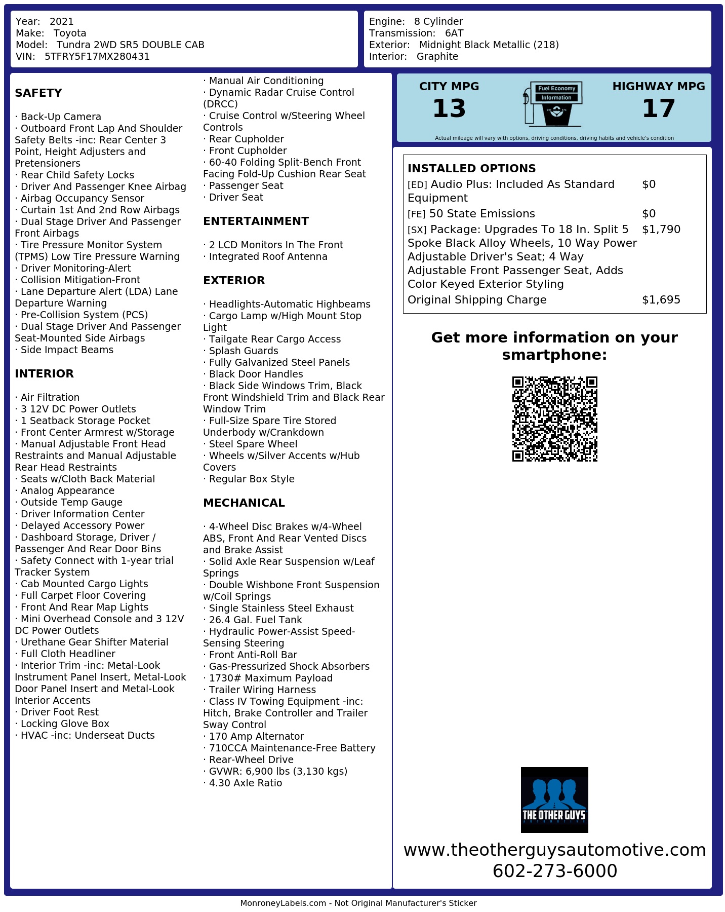 Monroney Label