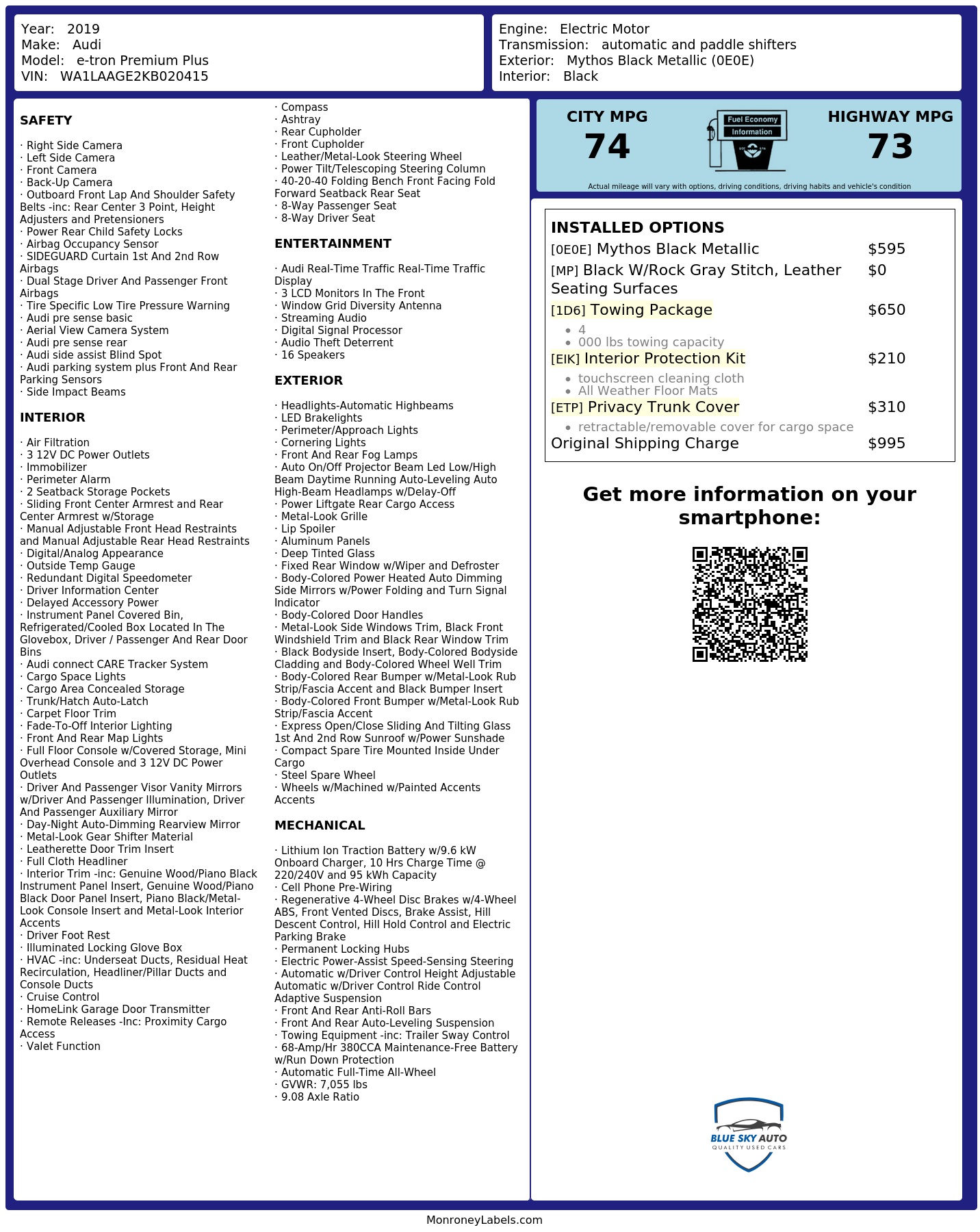 Monroney Label