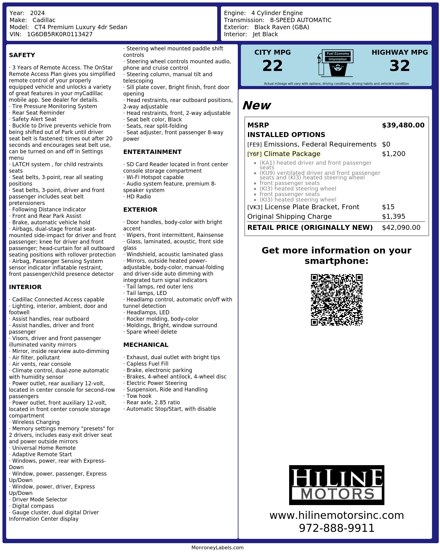 Monroney Label