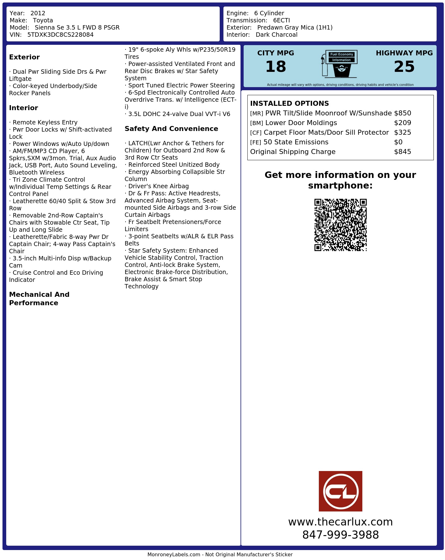 Monroney Label