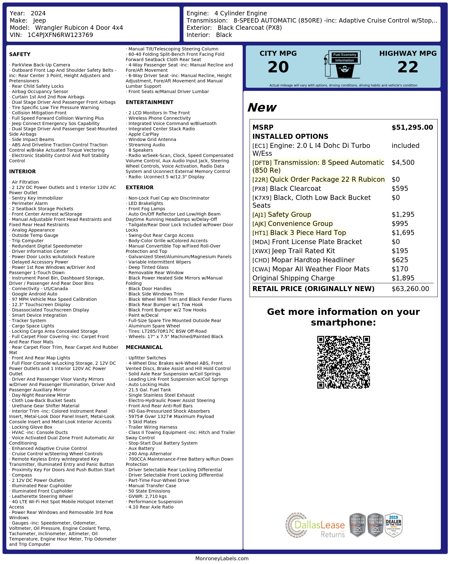 Monroney Label