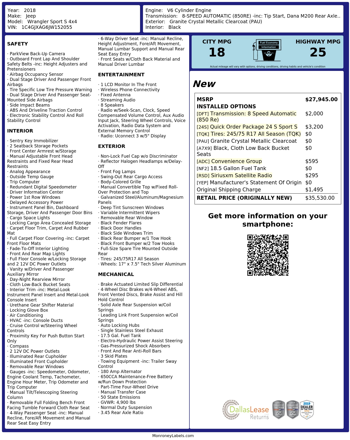 Monroney Label