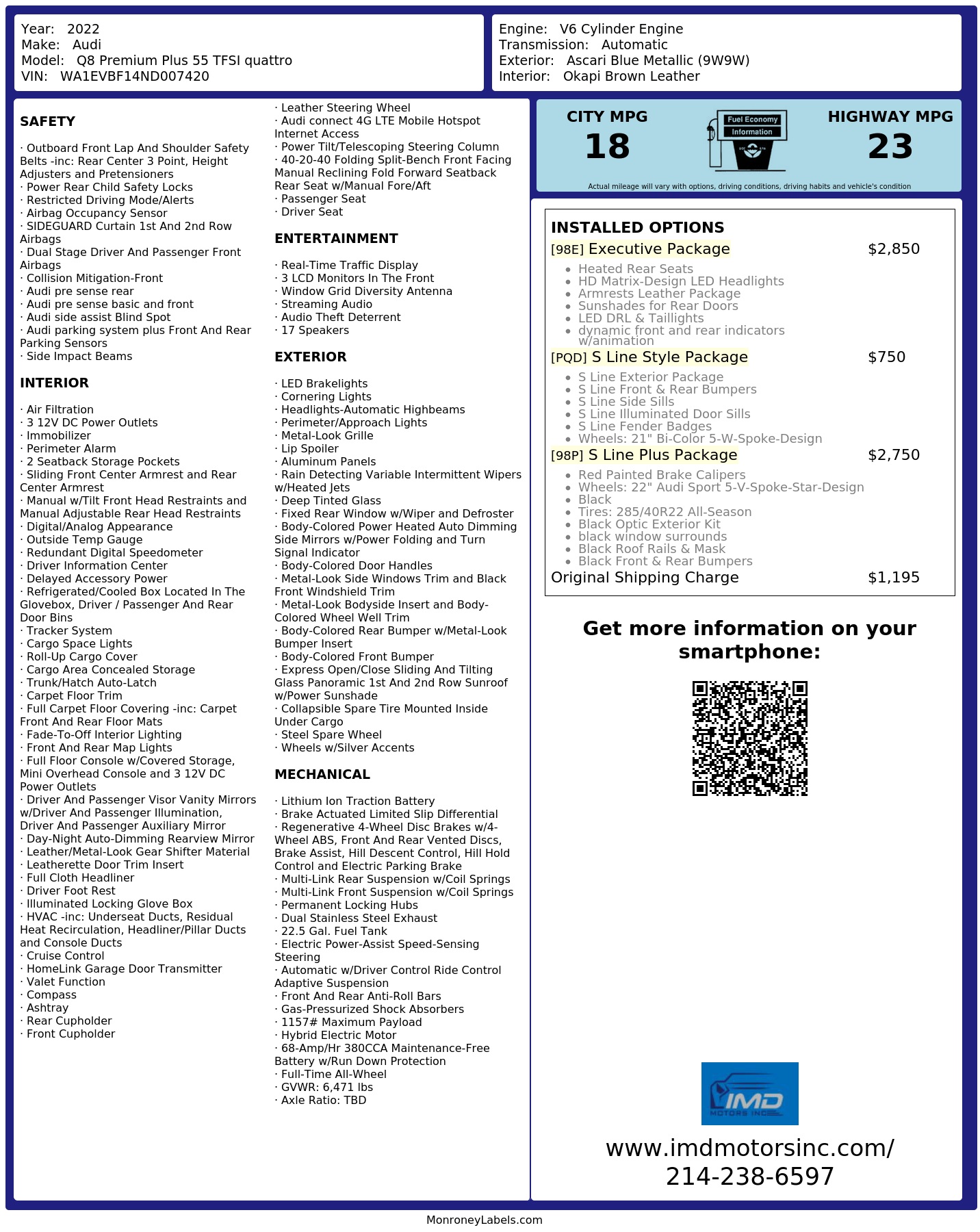 Monroney Label
