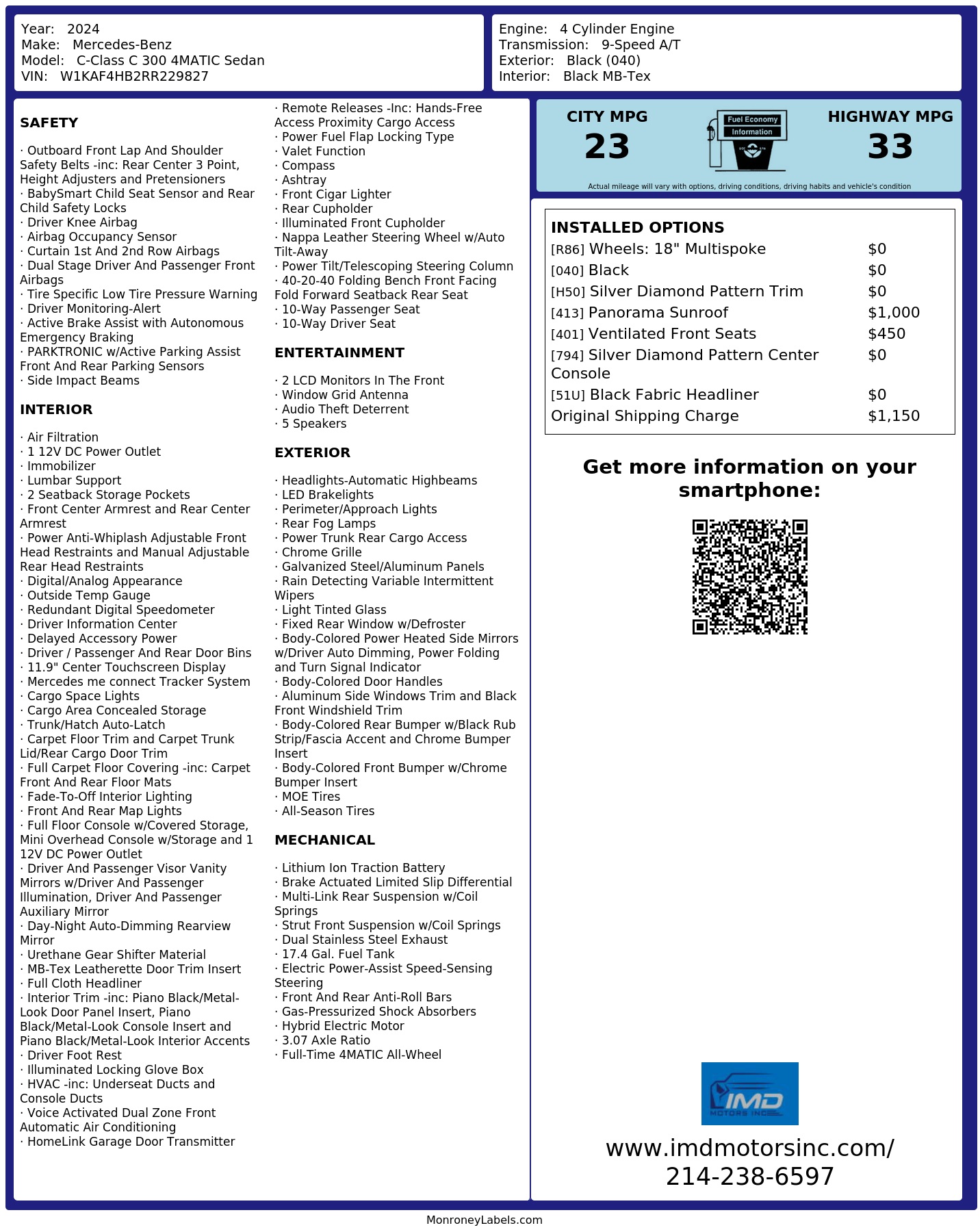 Monroney Label