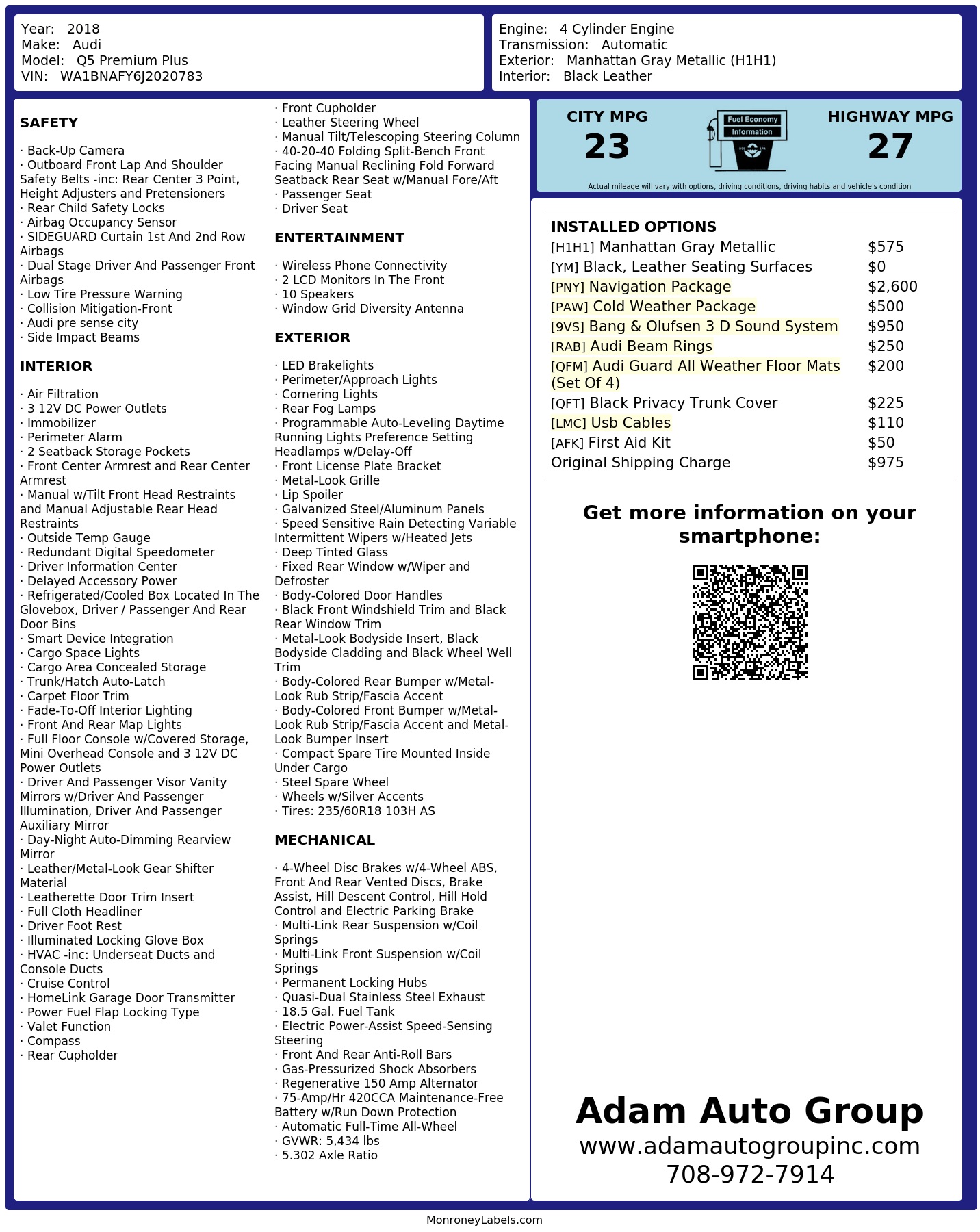 Monroney Label