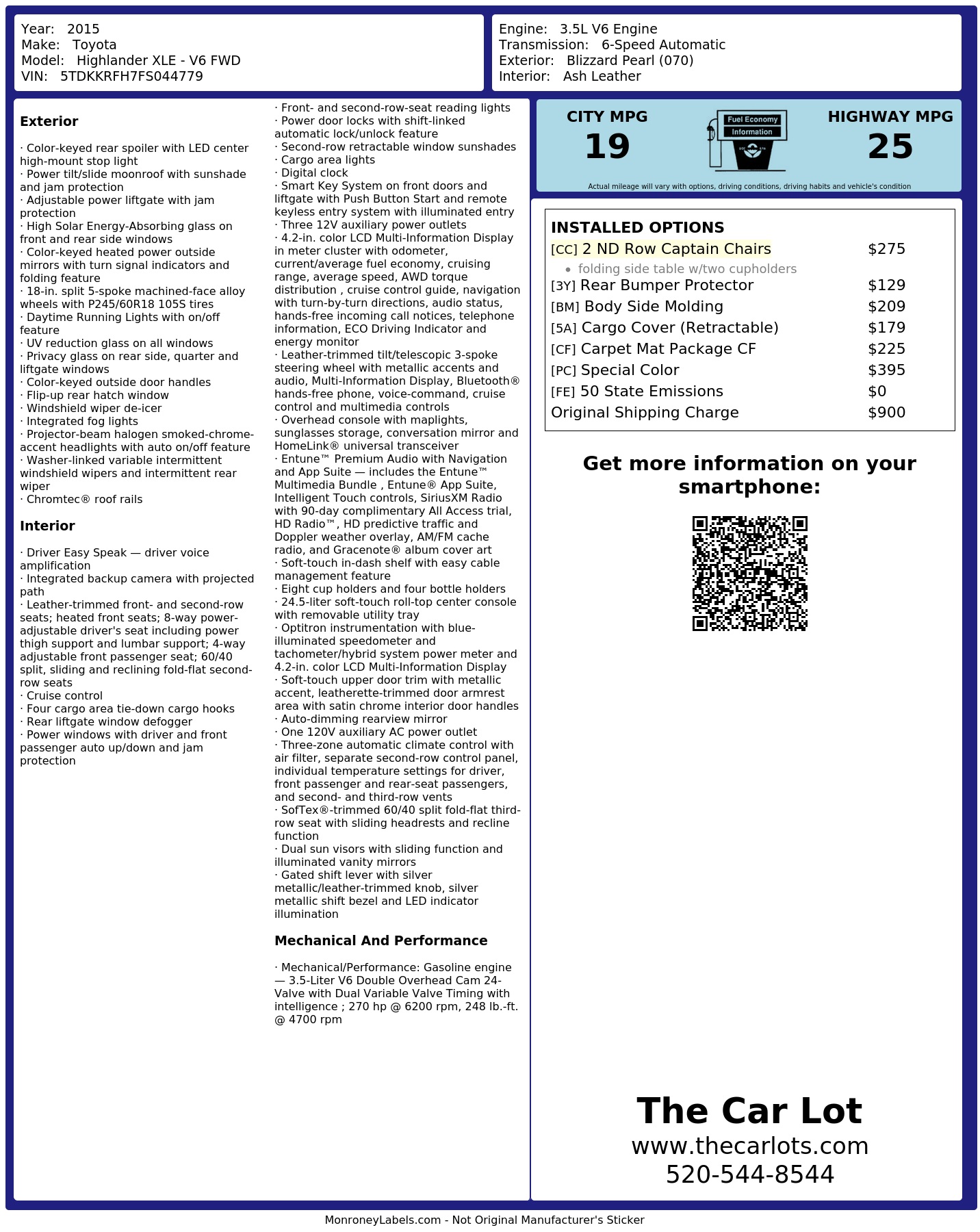 Monroney Label