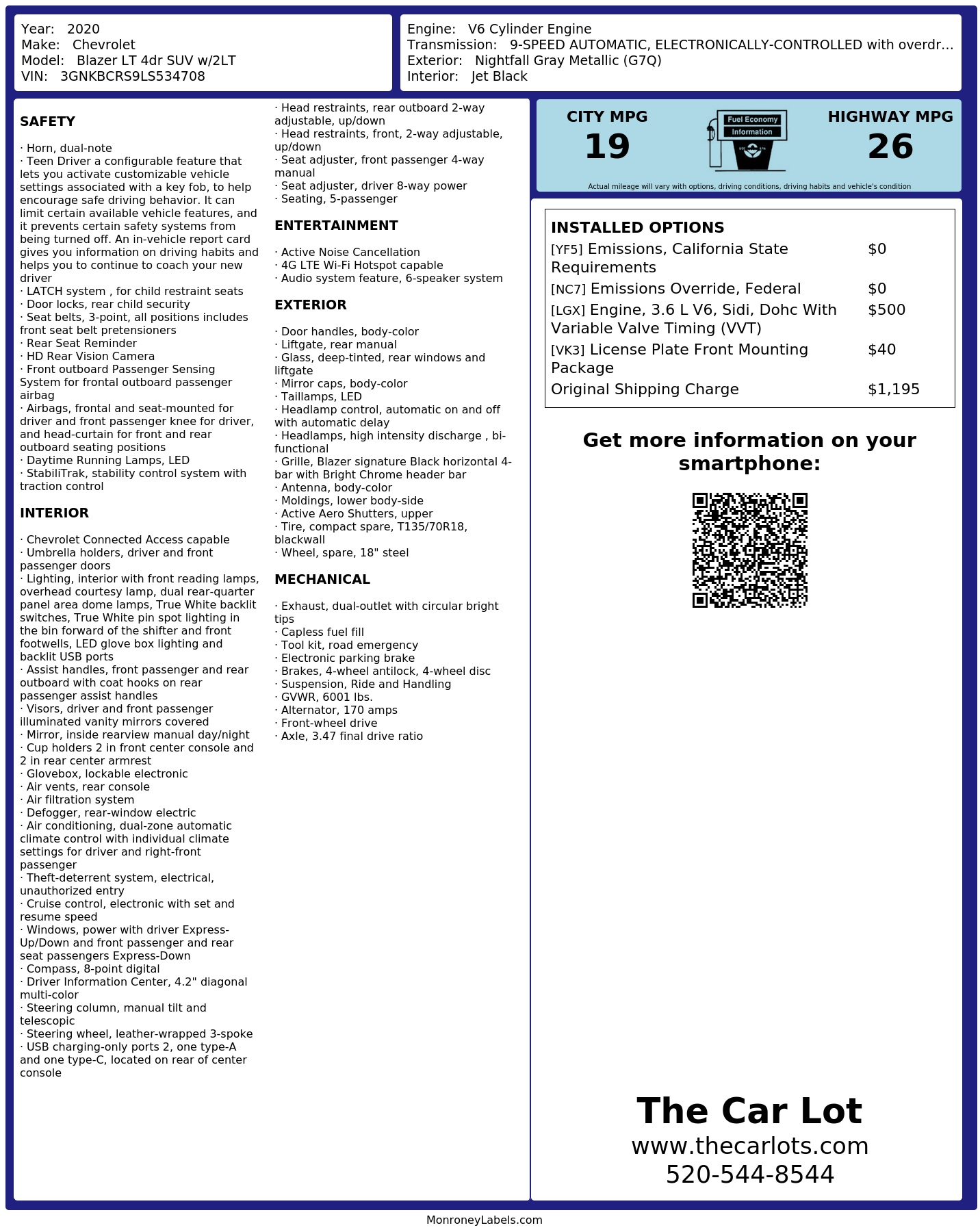 Monroney Label