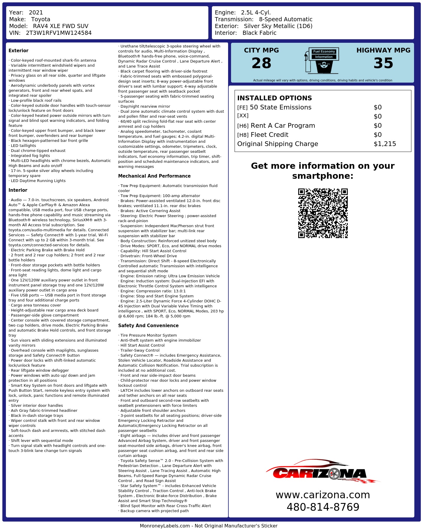 Monroney Label