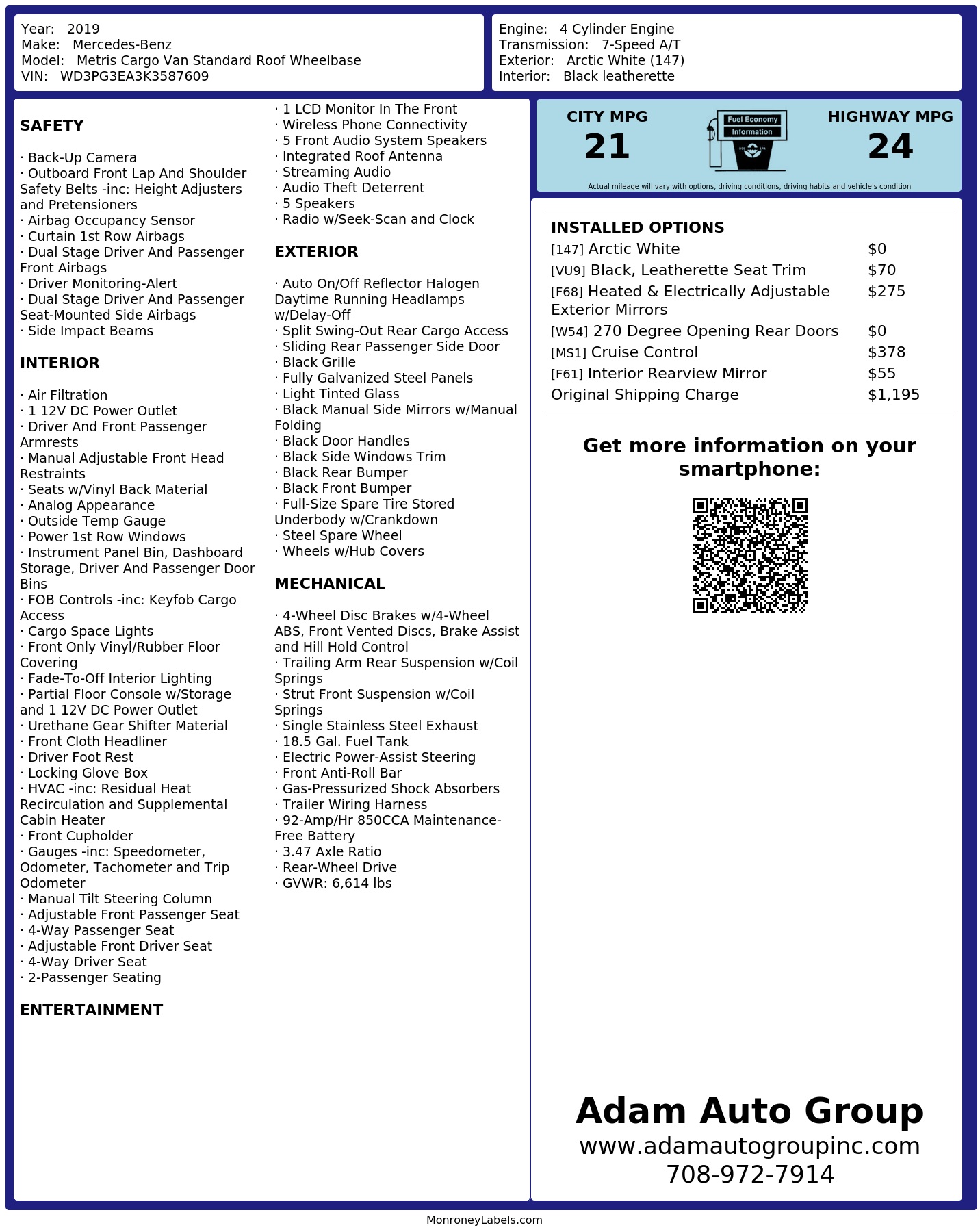 Monroney Label