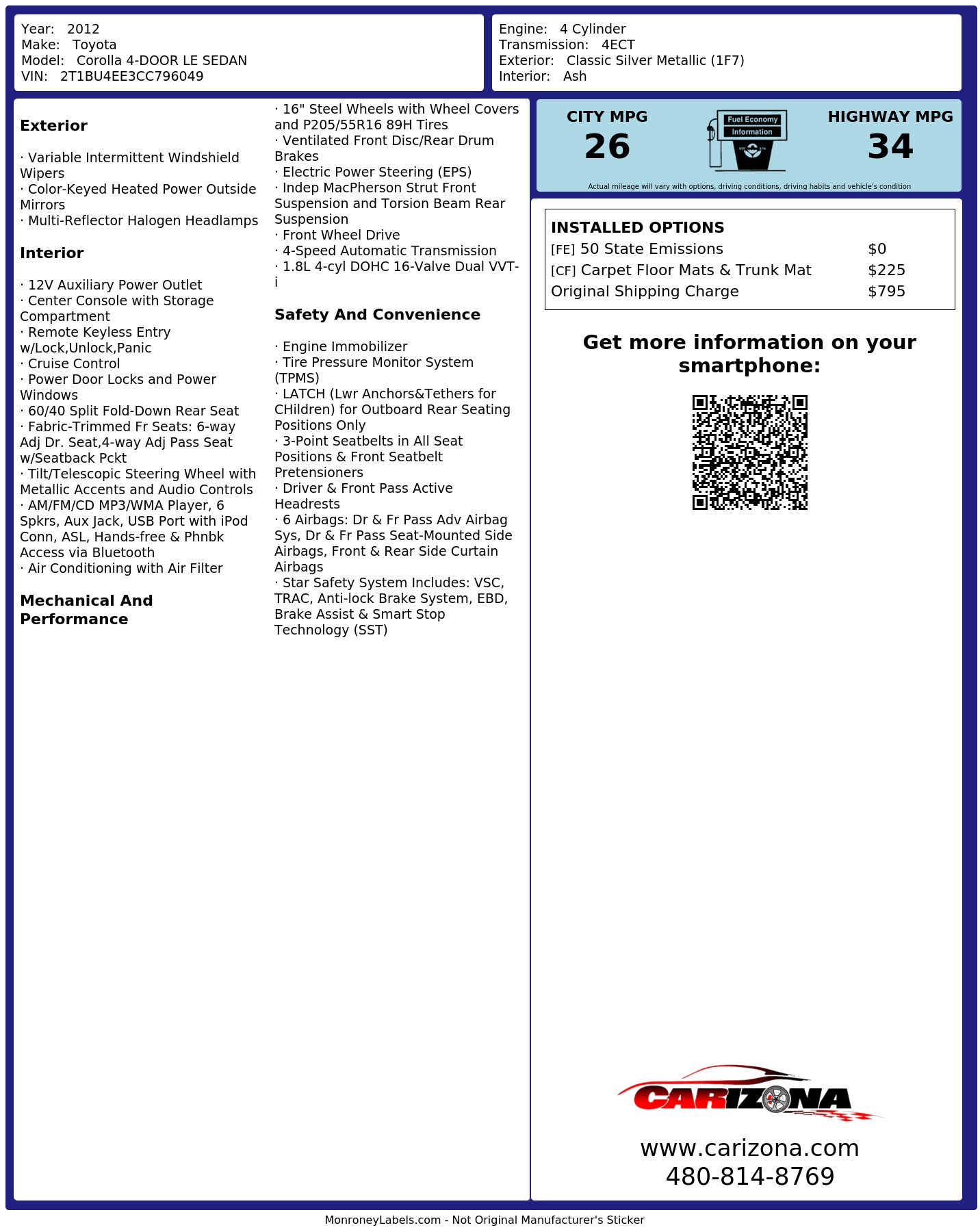 Monroney Label