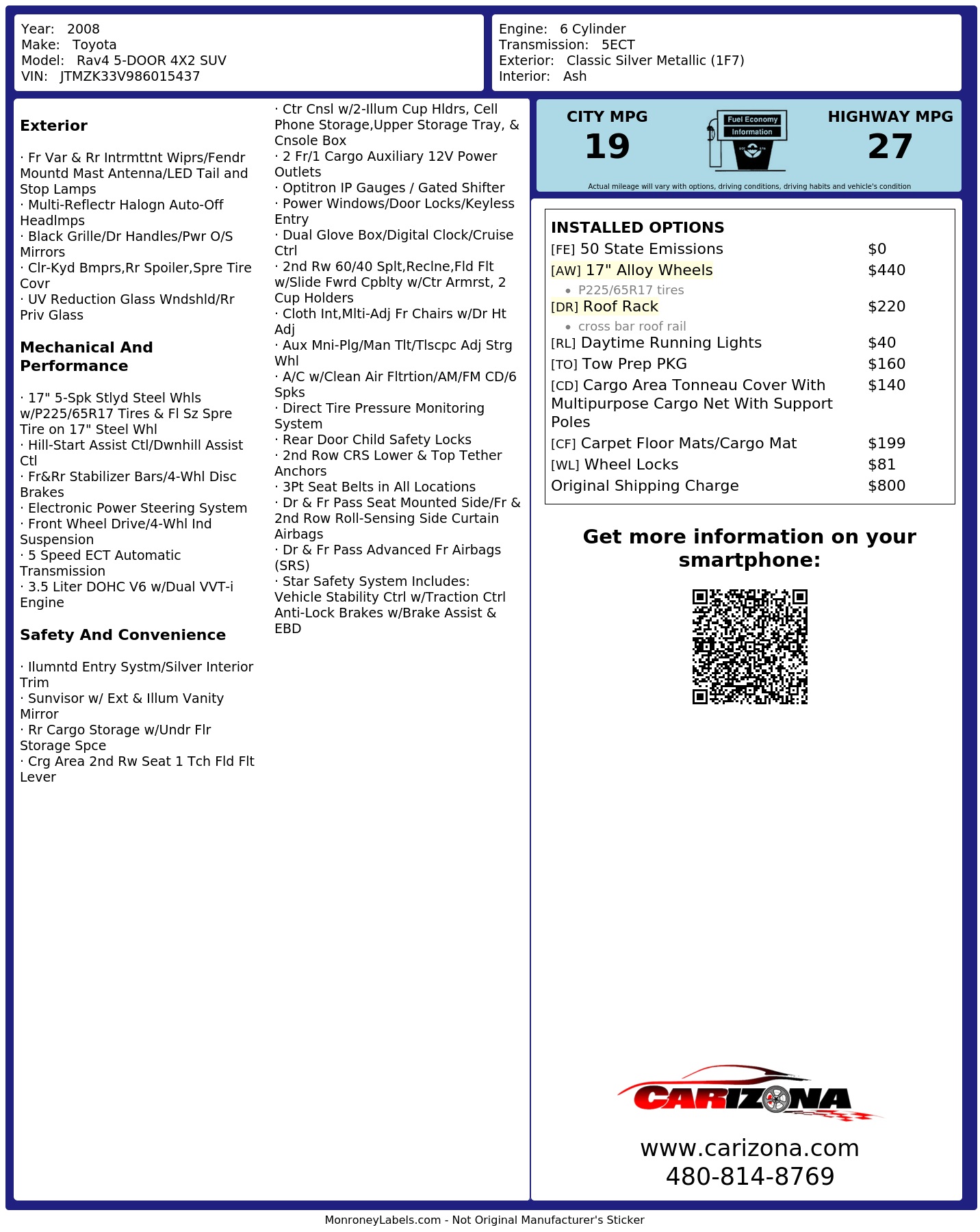 Monroney Label