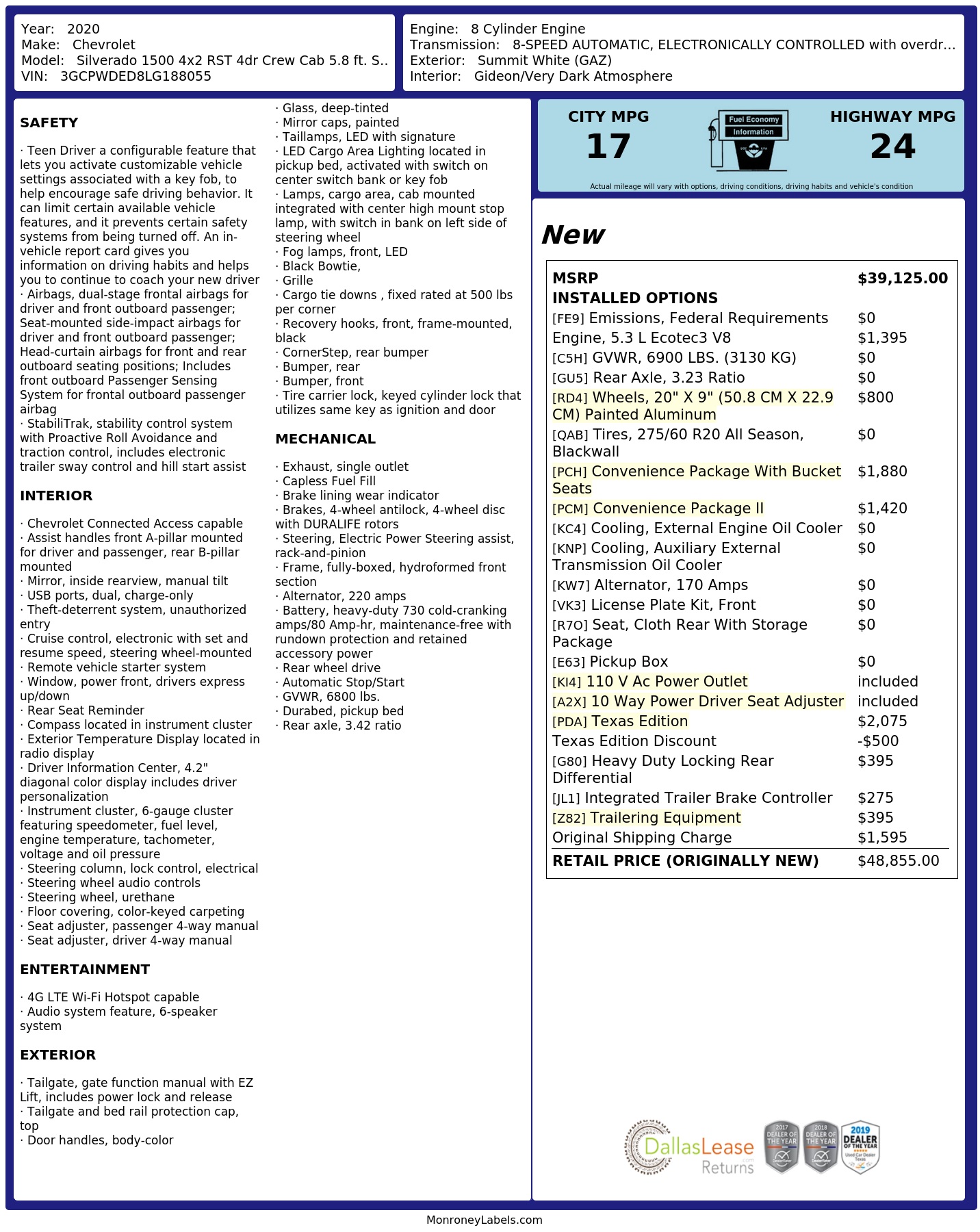 Monroney Label