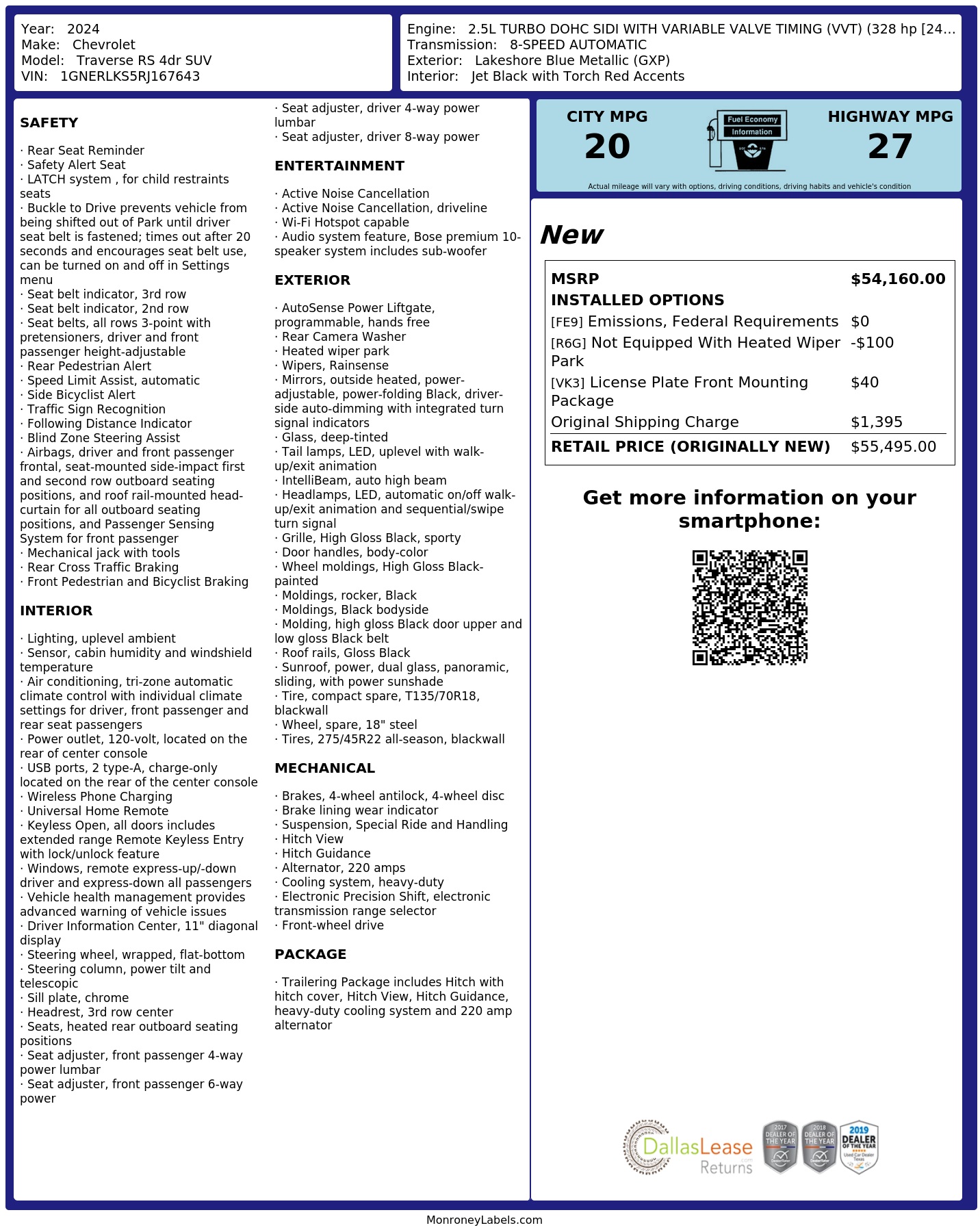 Monroney Label