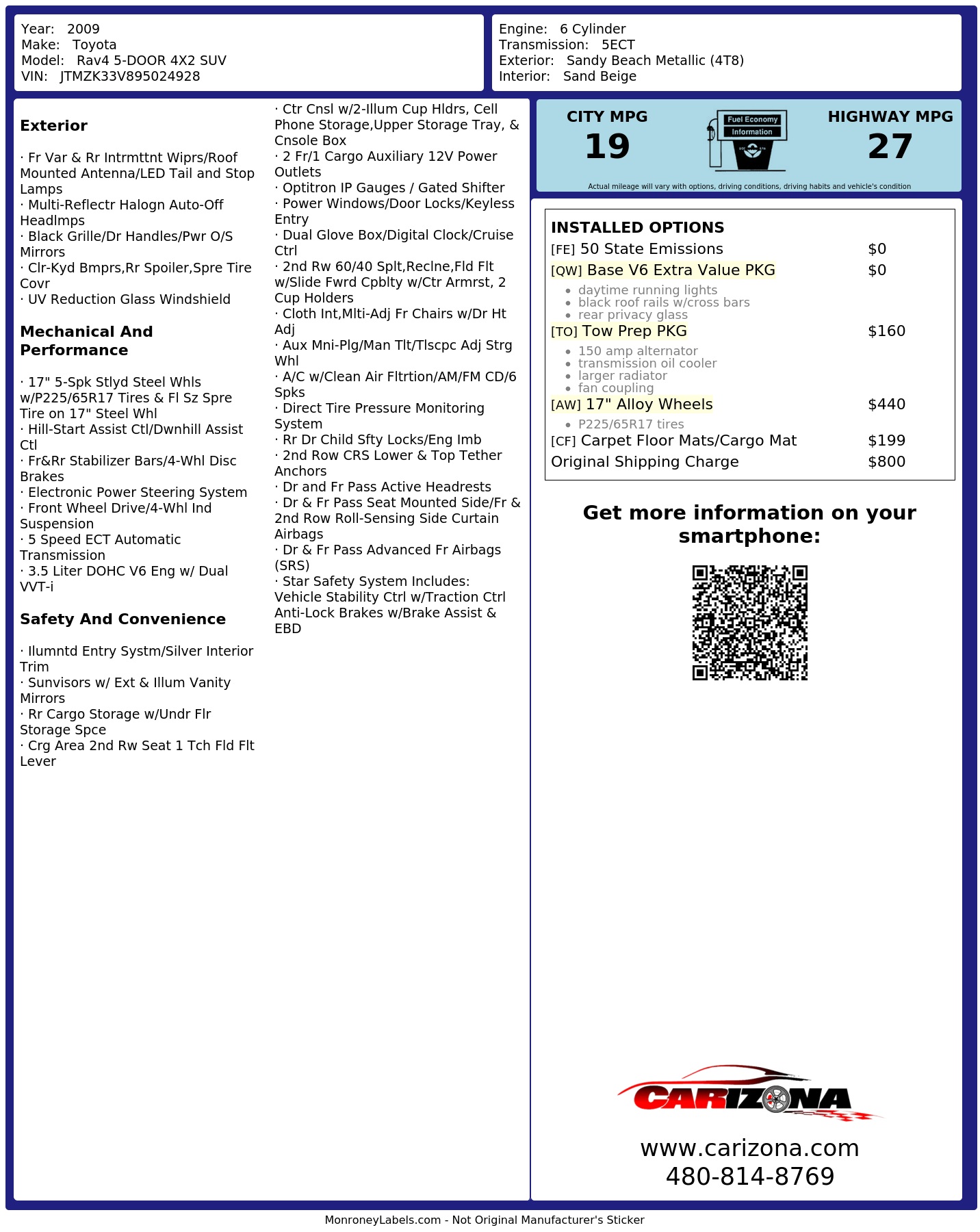 Monroney Label