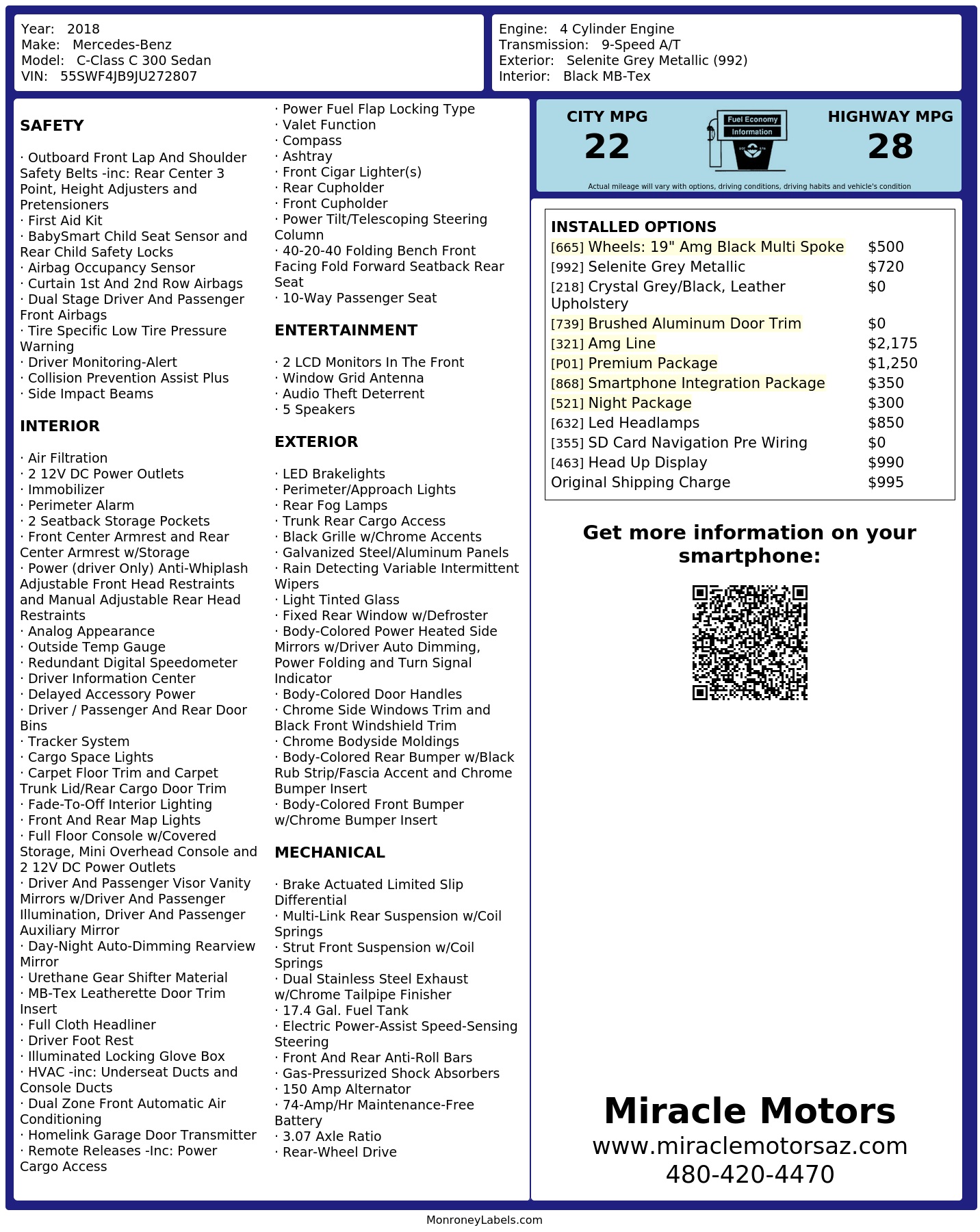Monroney Label