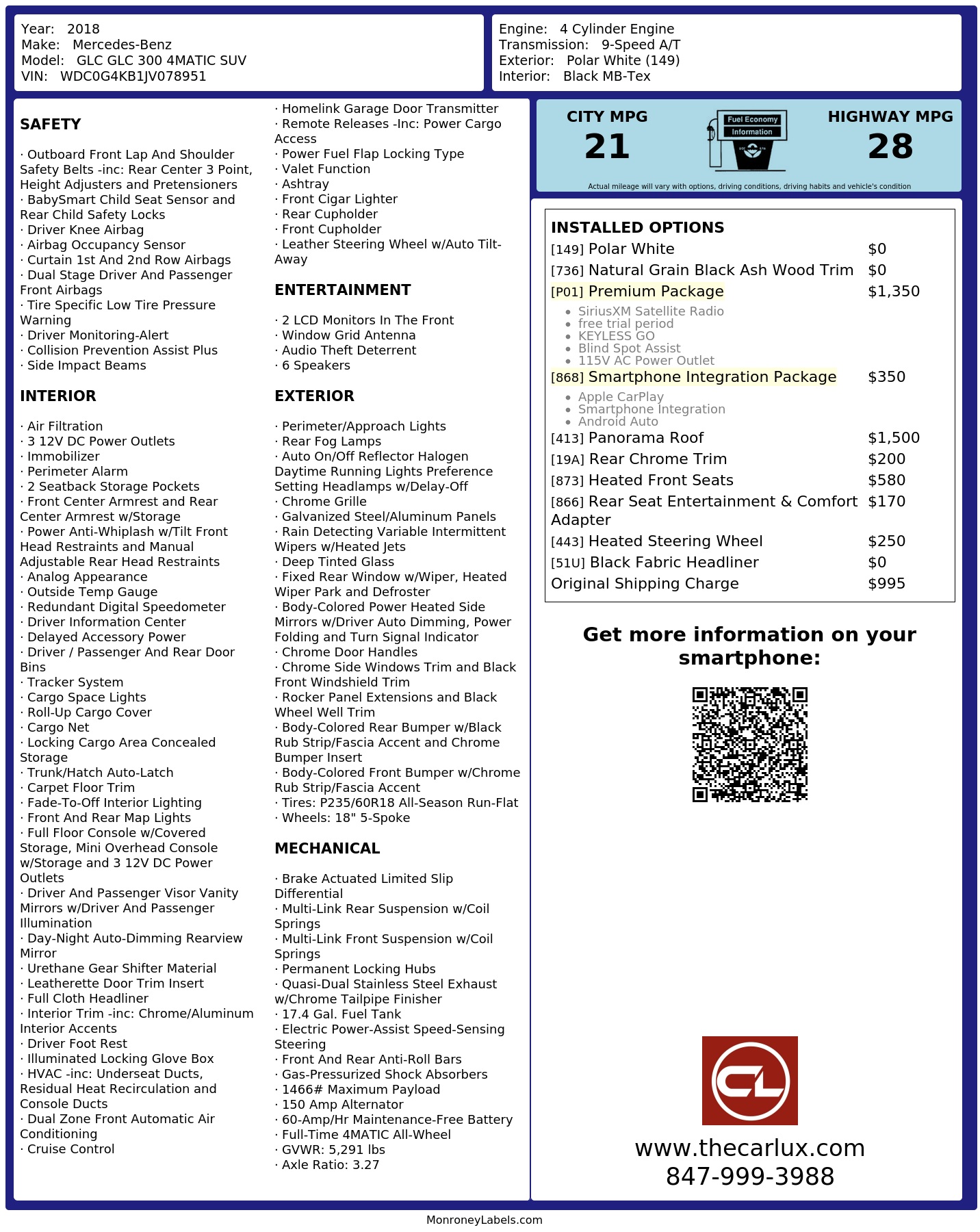 Monroney Label