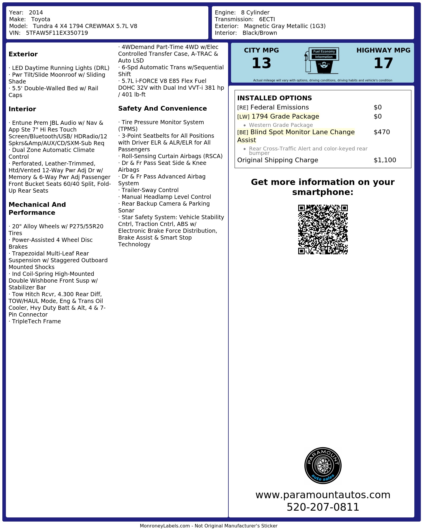 Monroney Label