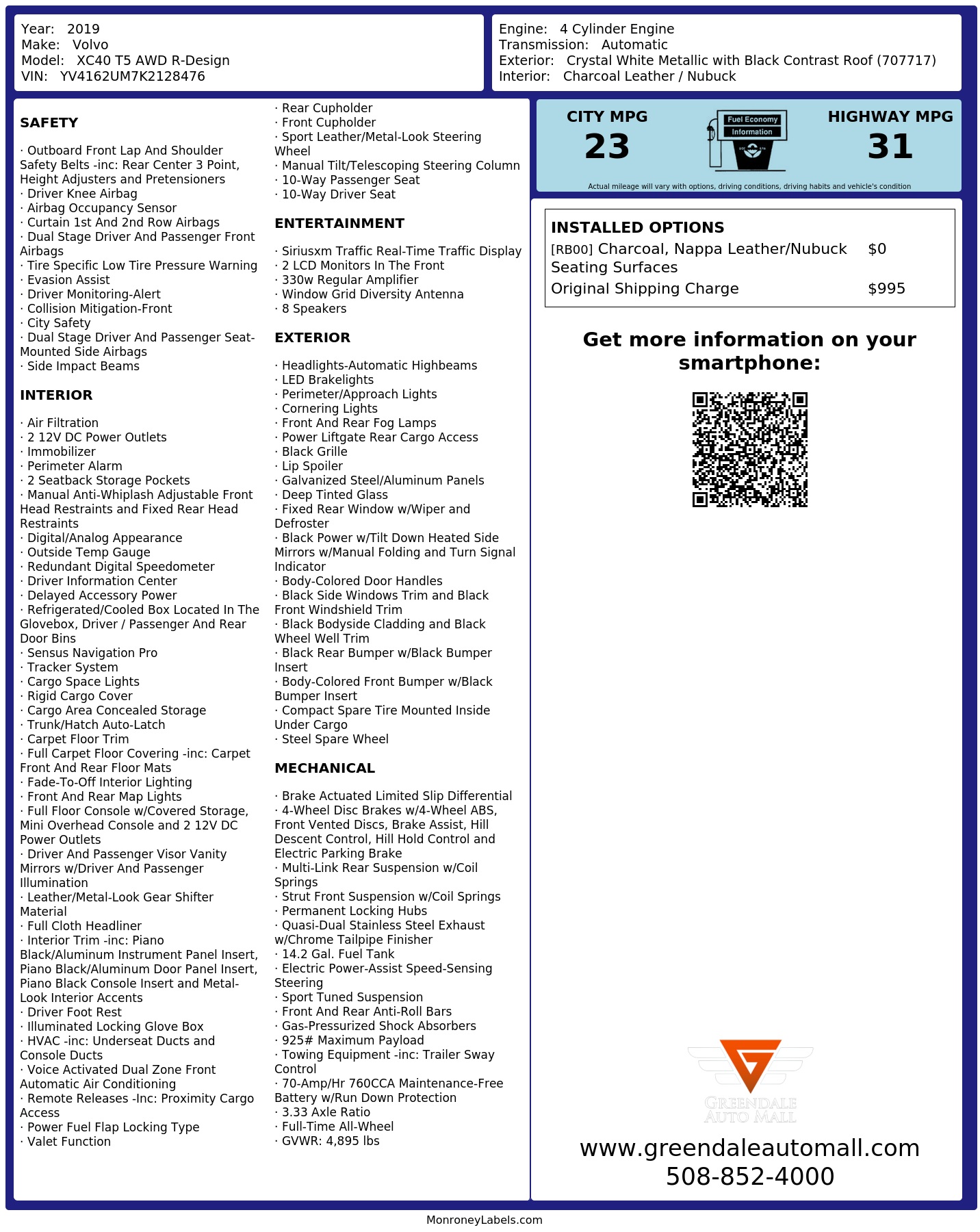 Monroney Label