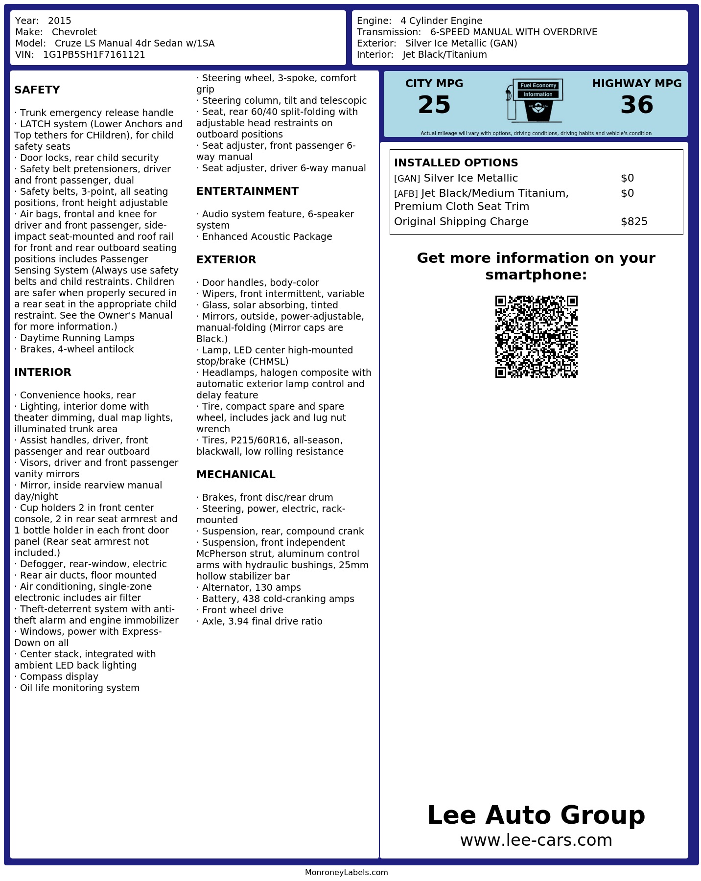 Monroney Label