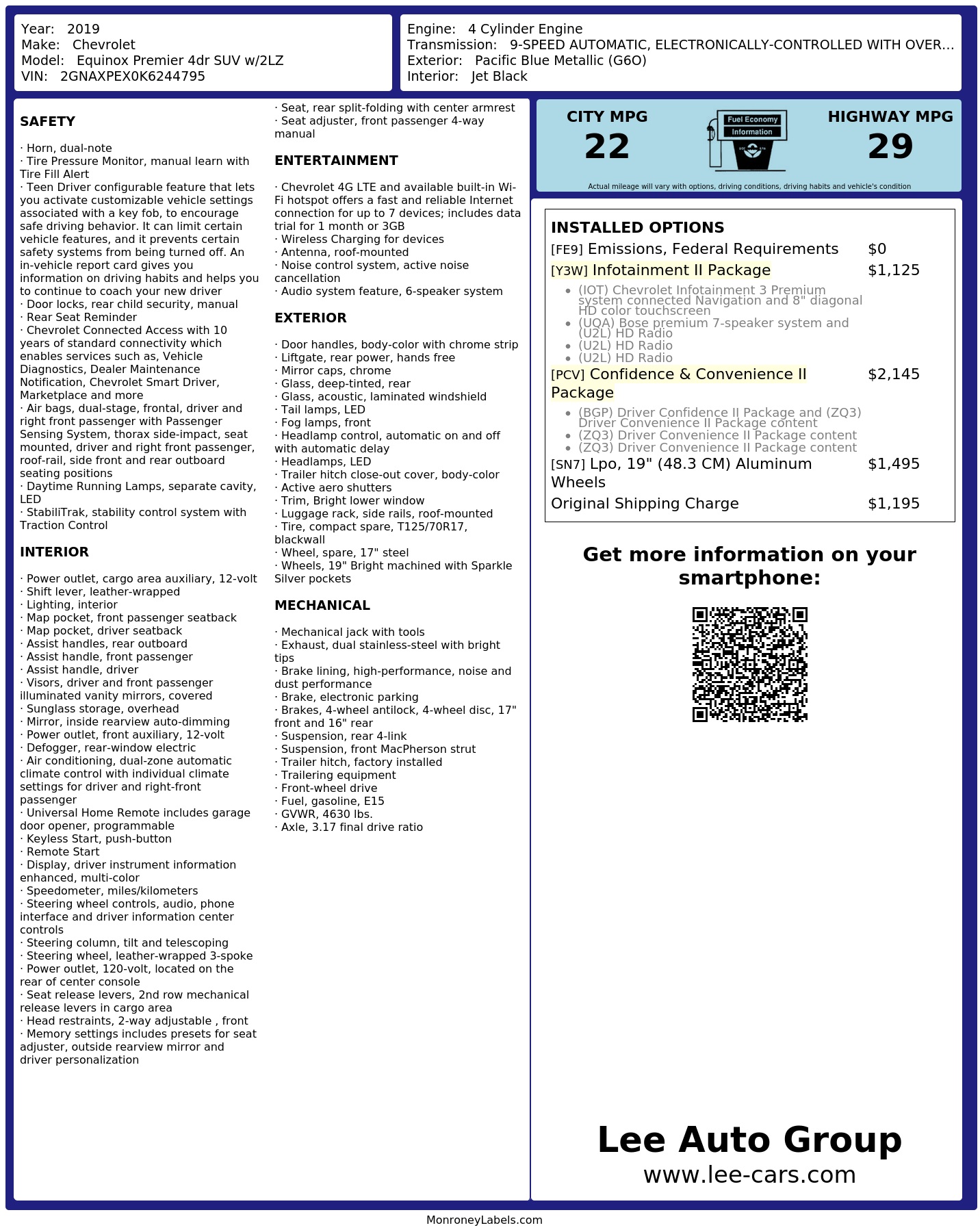 Monroney Label
