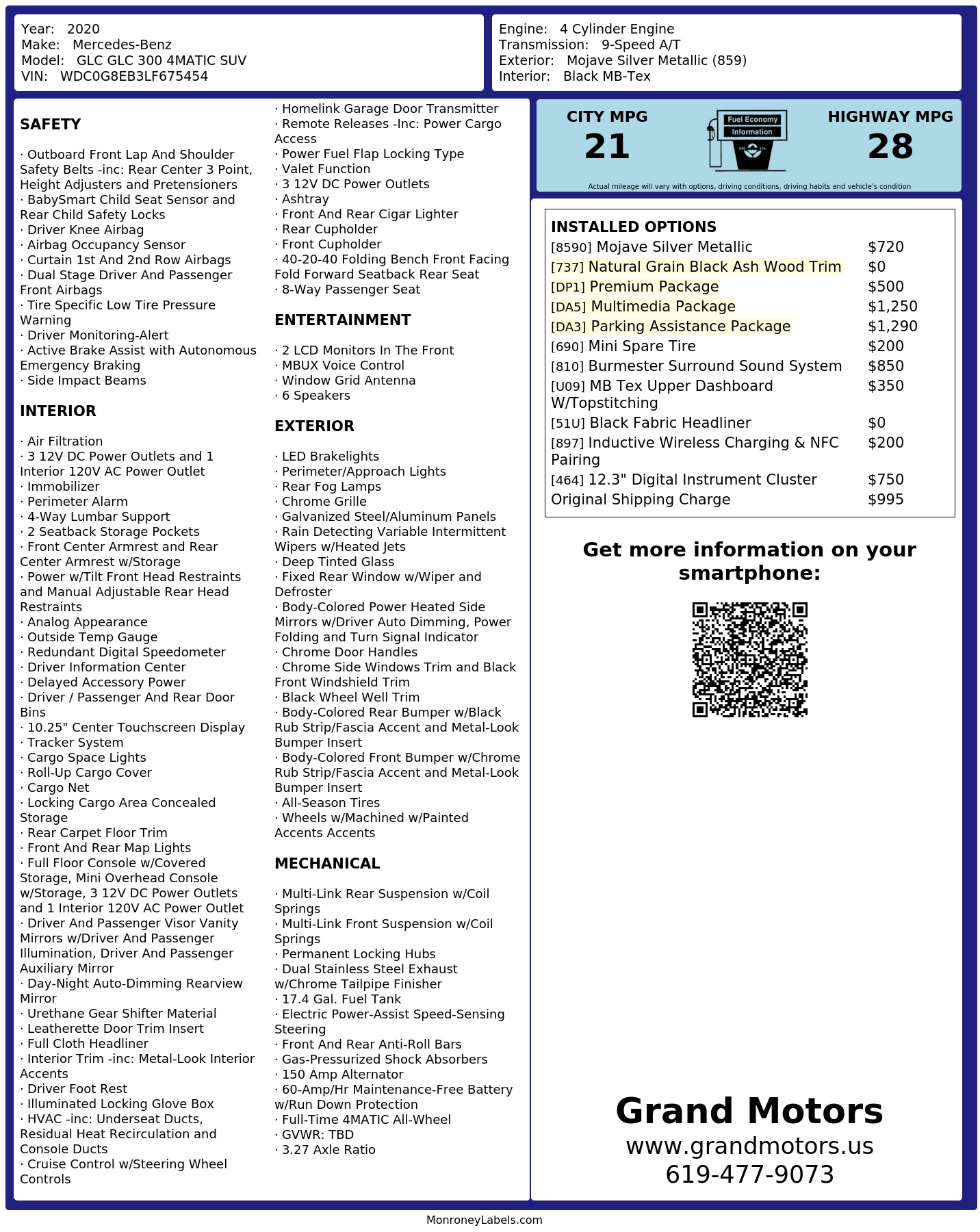 Monroney Label