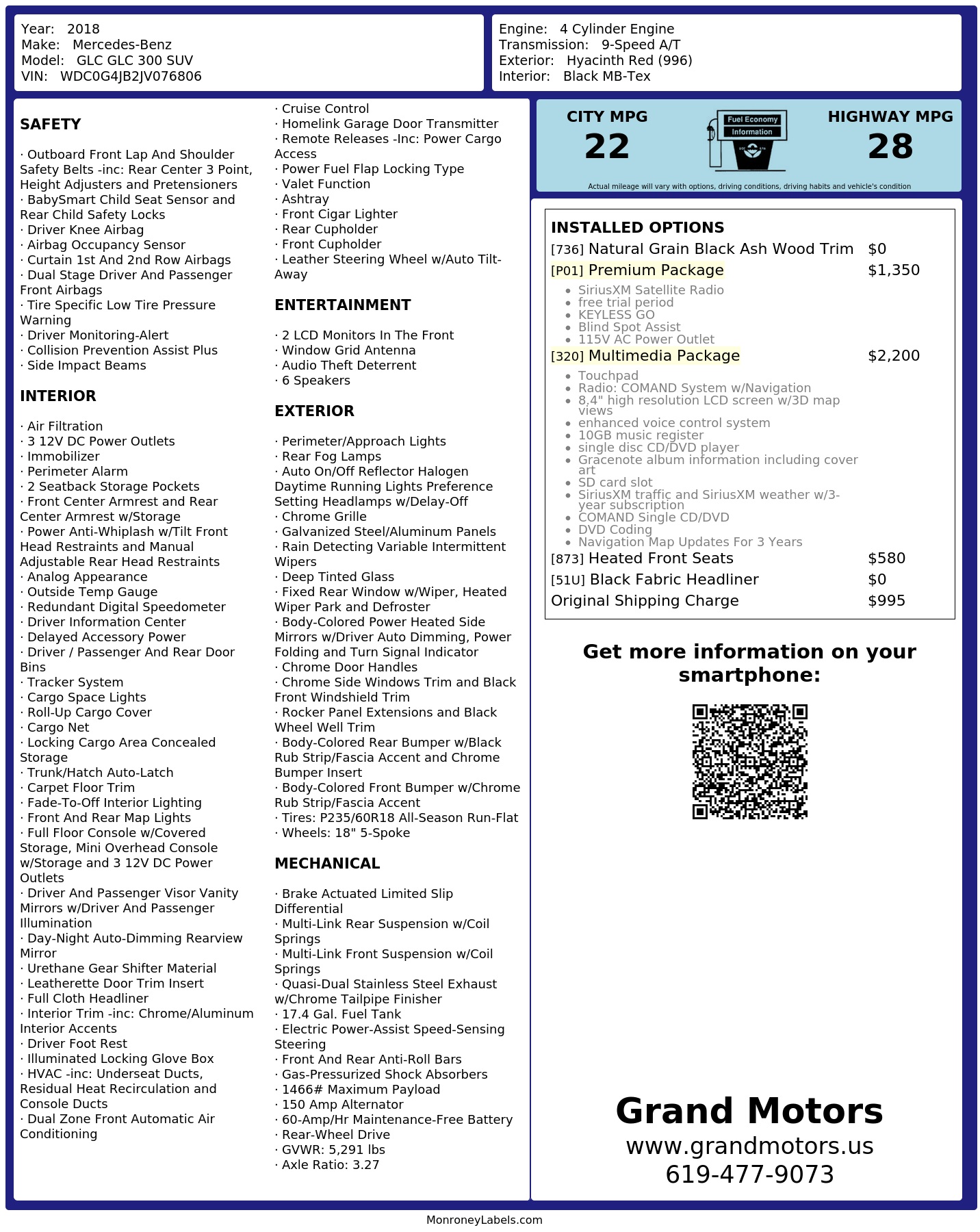 Monroney Label