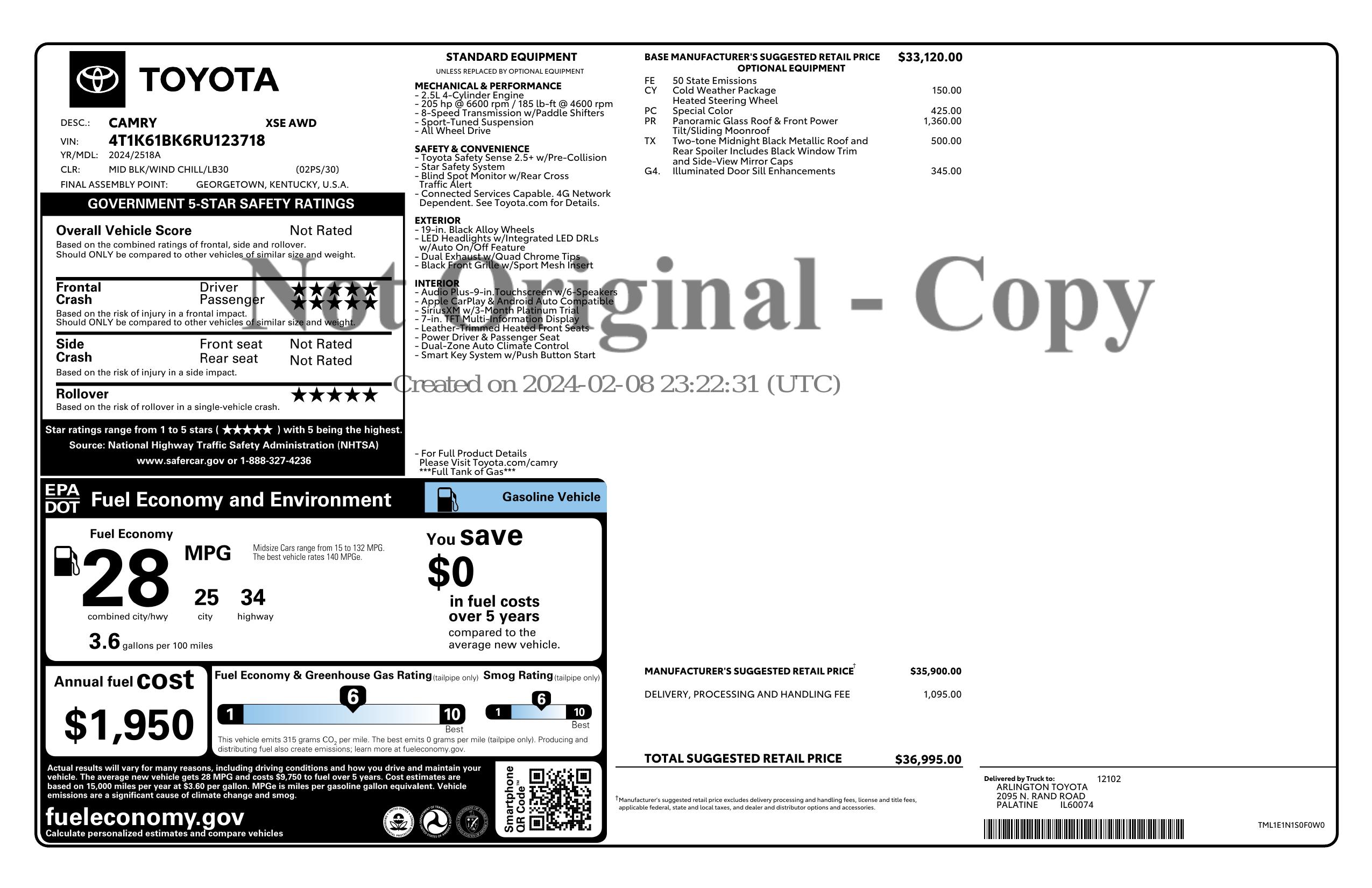 Monroney Label