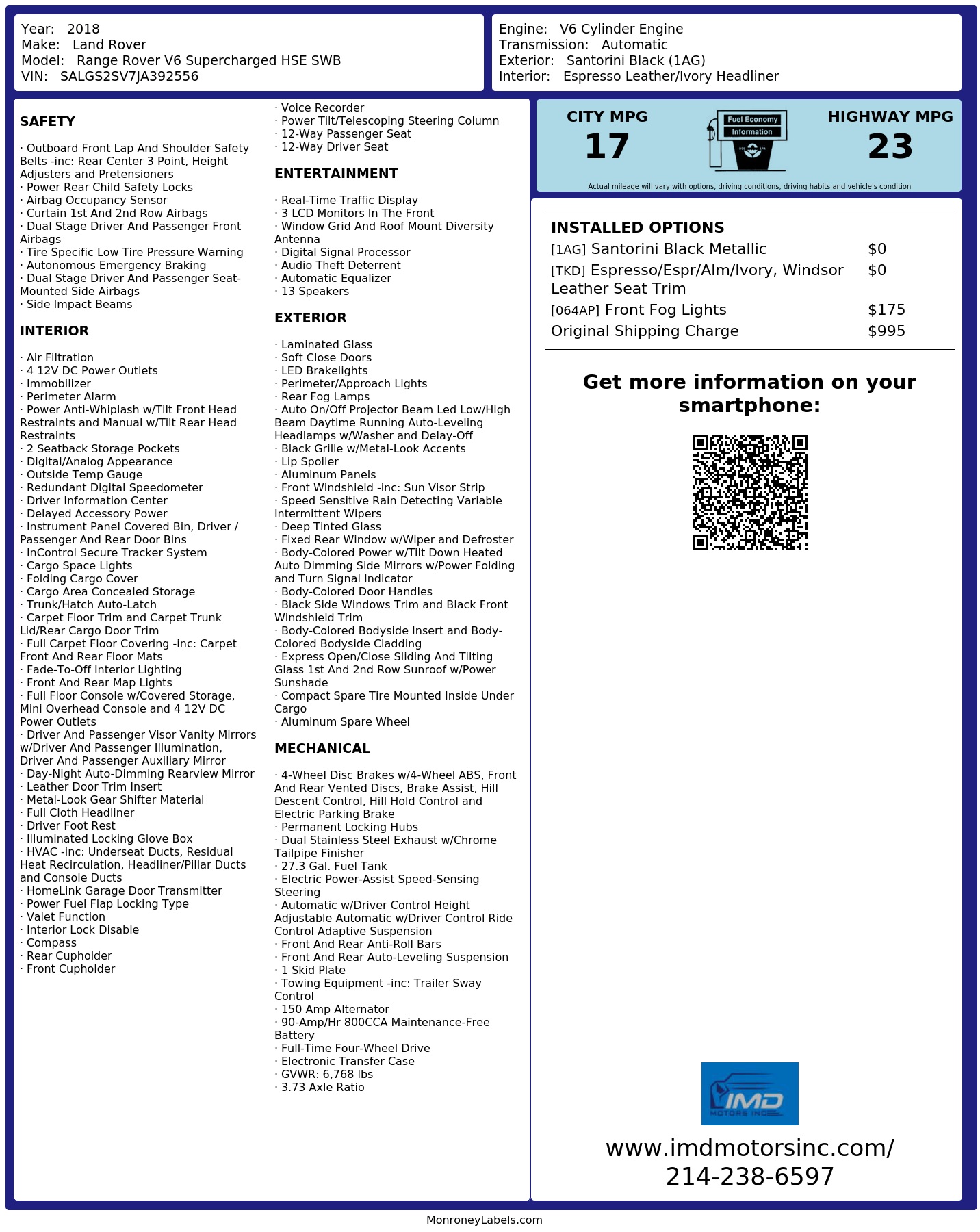 Monroney Label