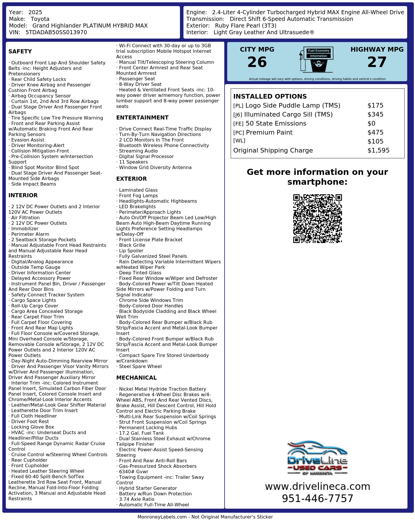 Monroney Label