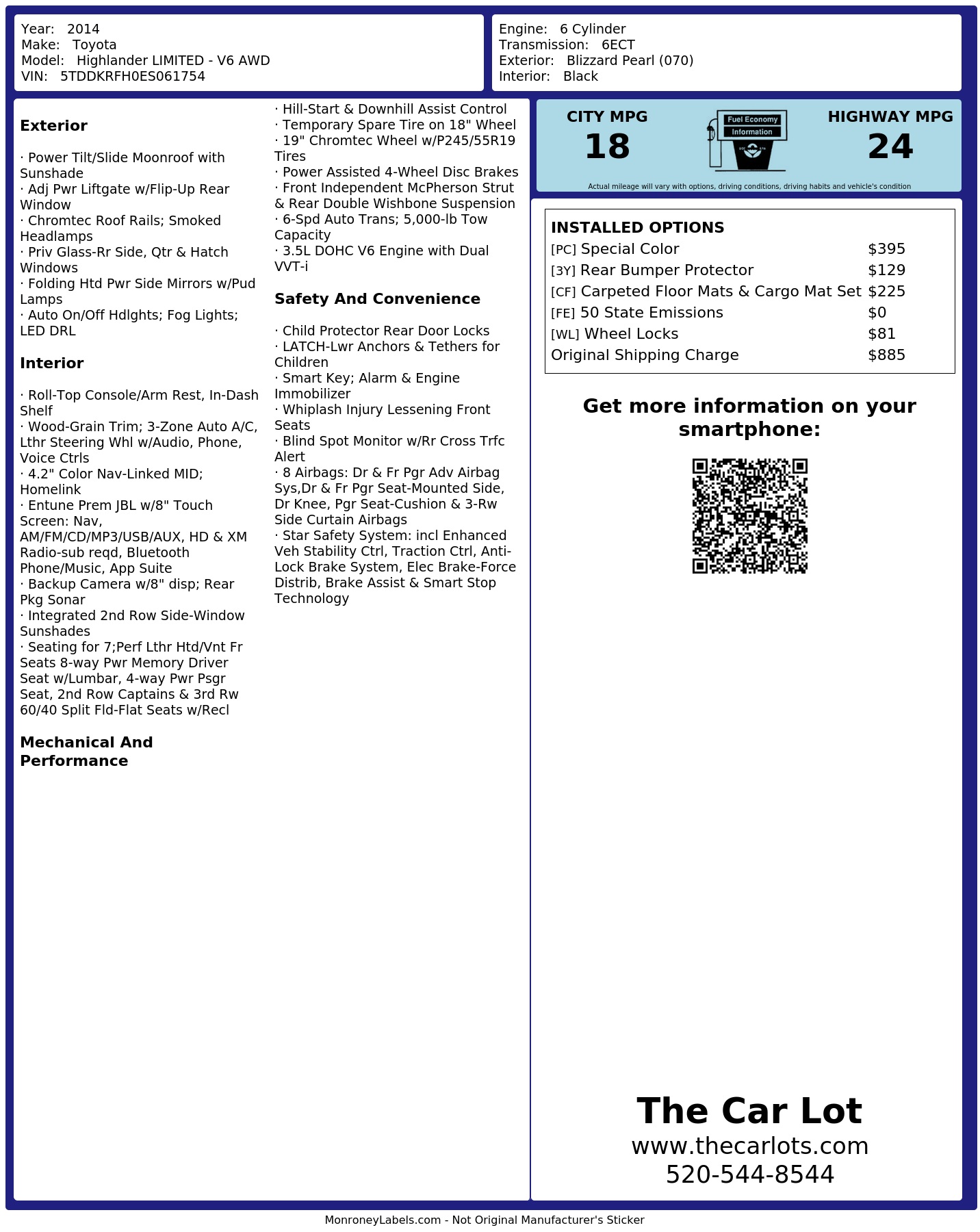 Monroney Label