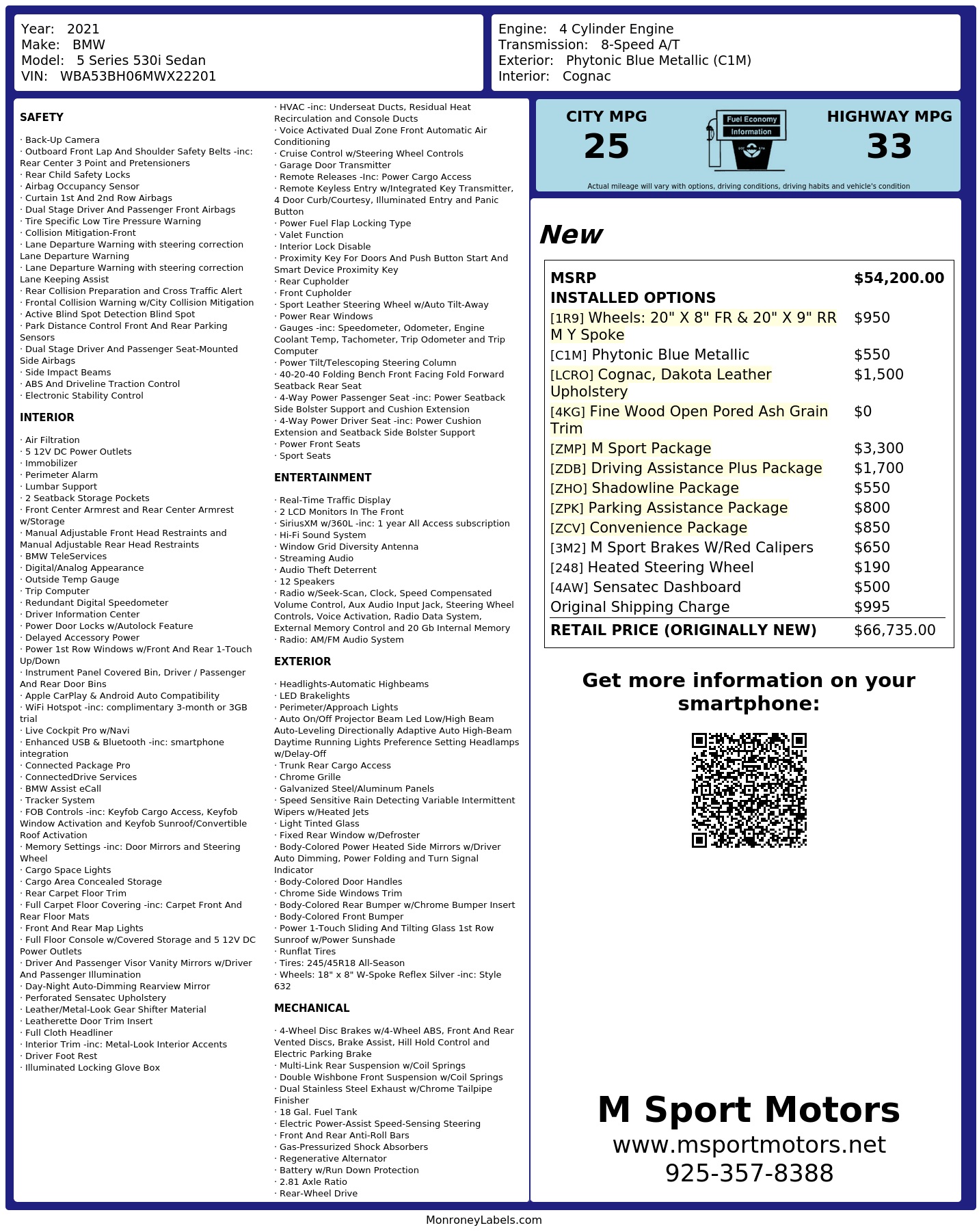 Monroney Label