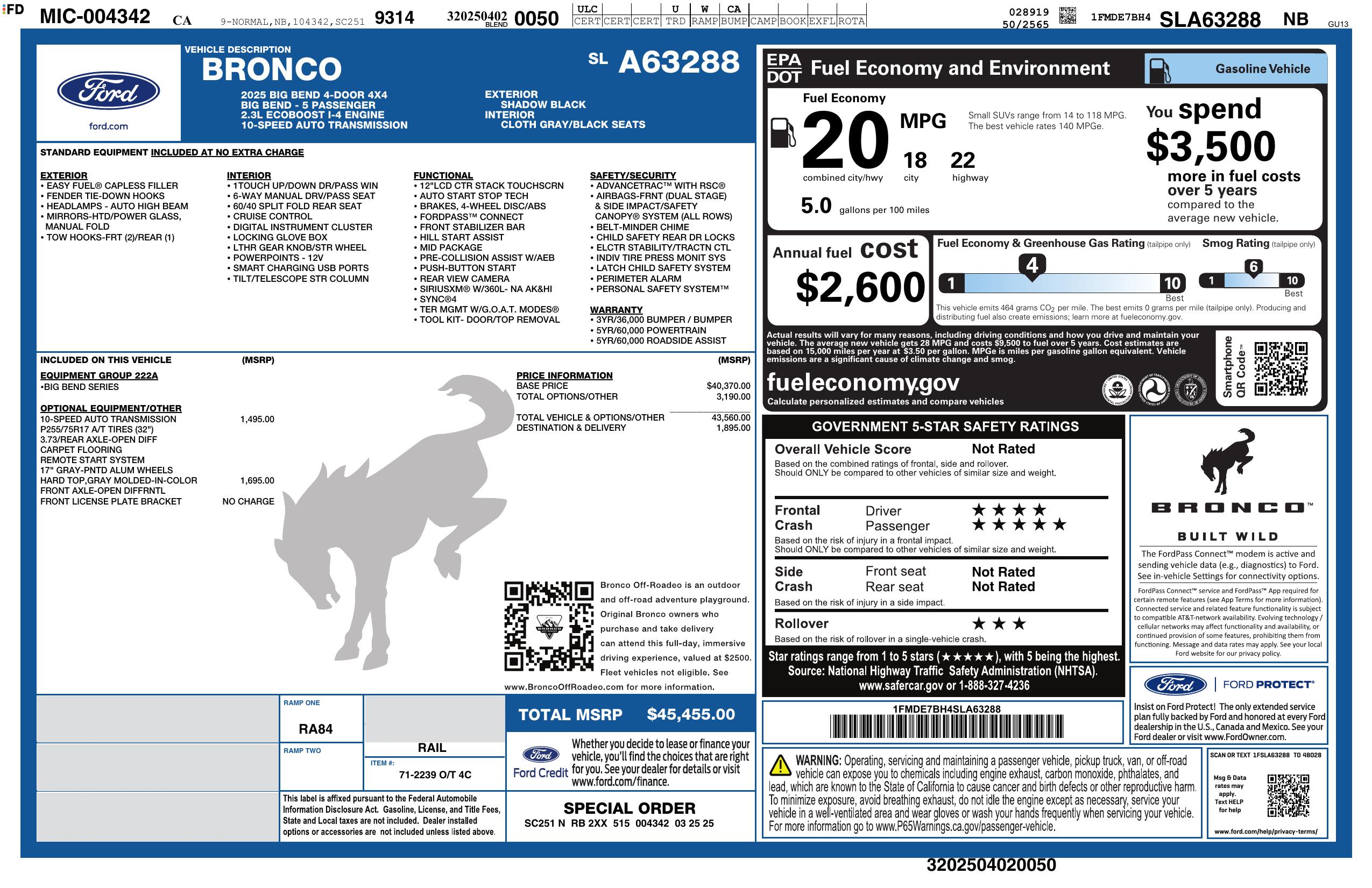 Monroney Label