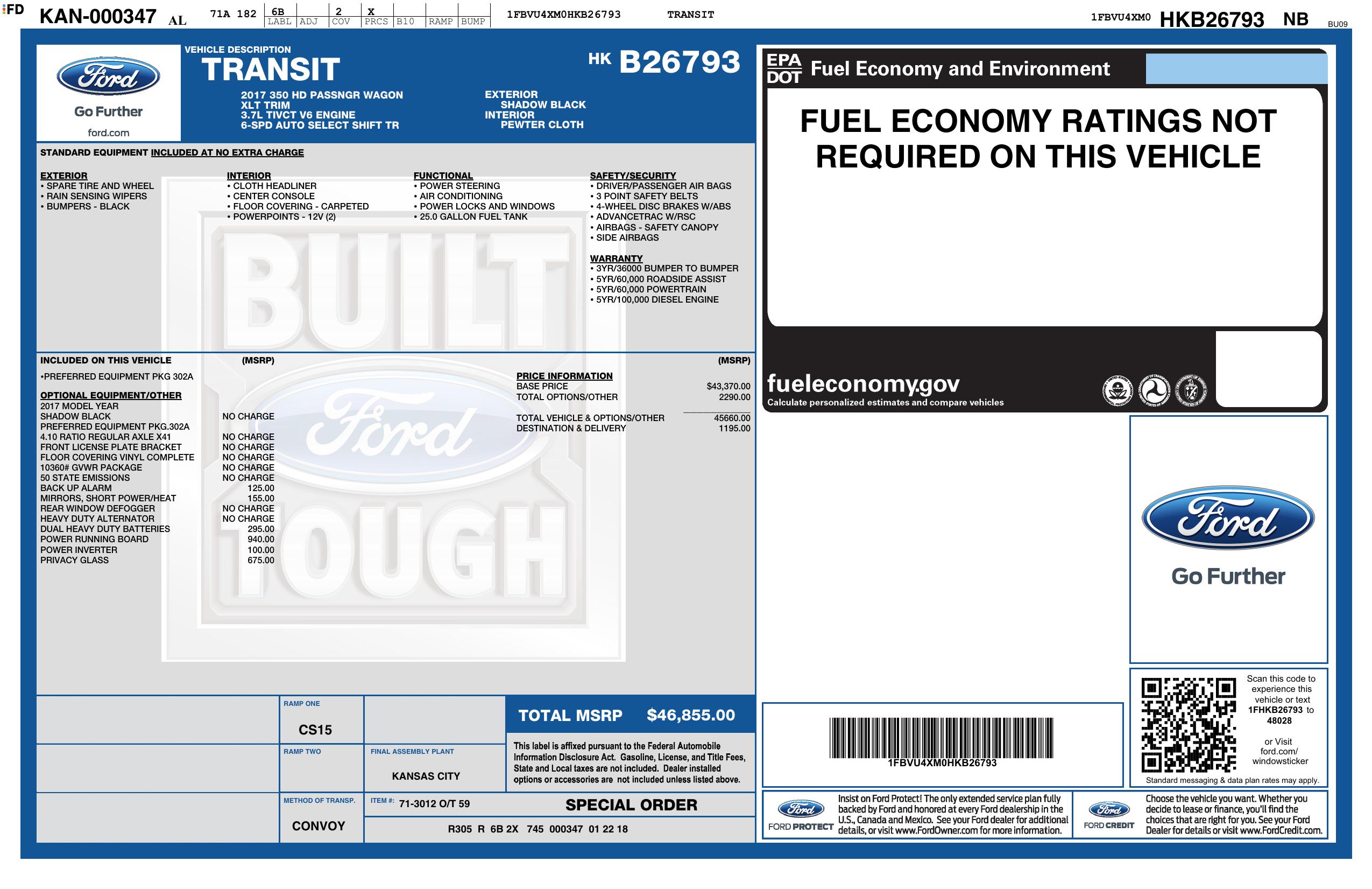 Monroney Label