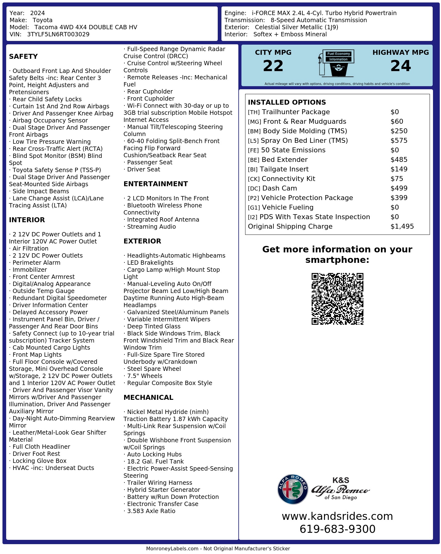 Monroney Label