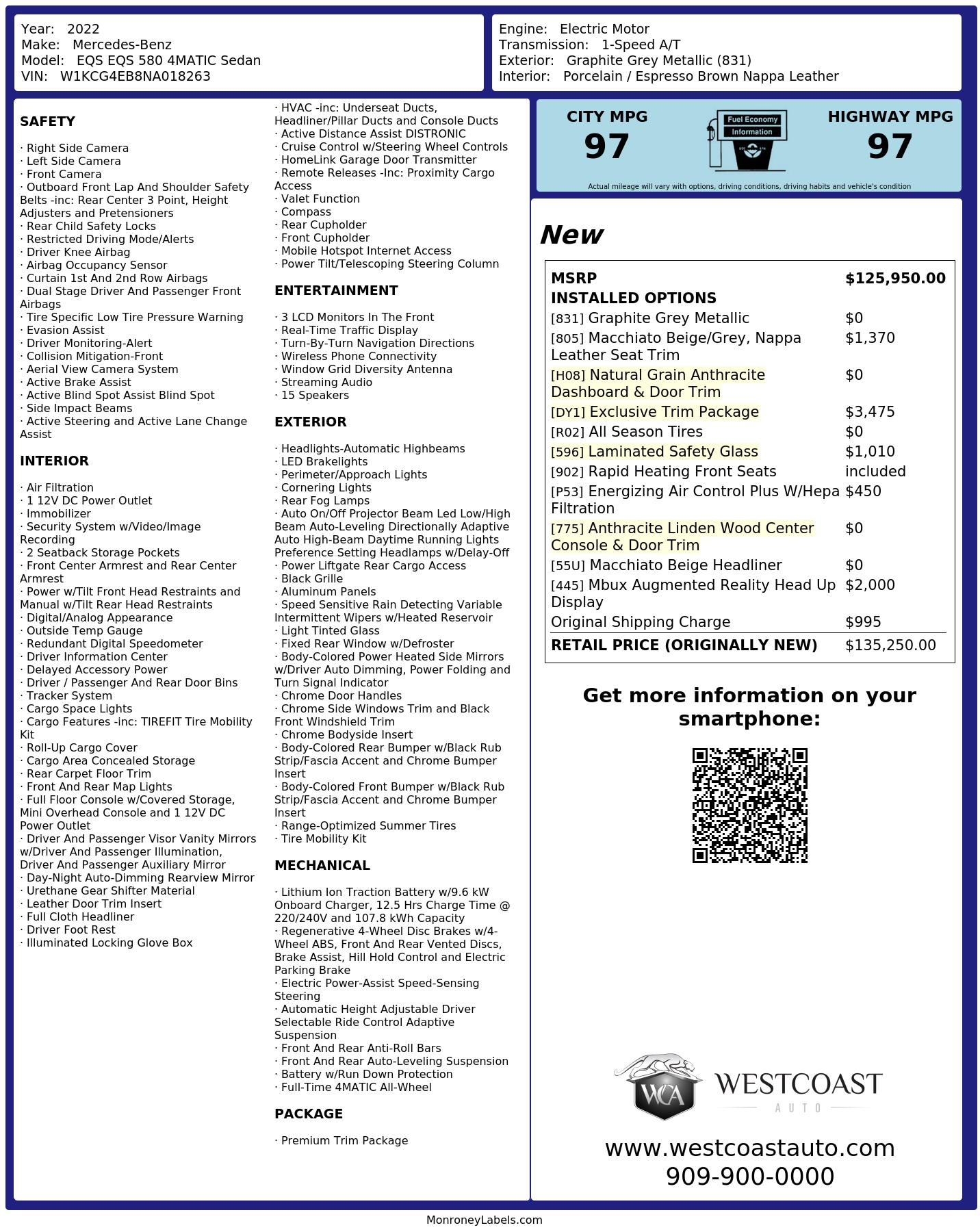 Monroney Label