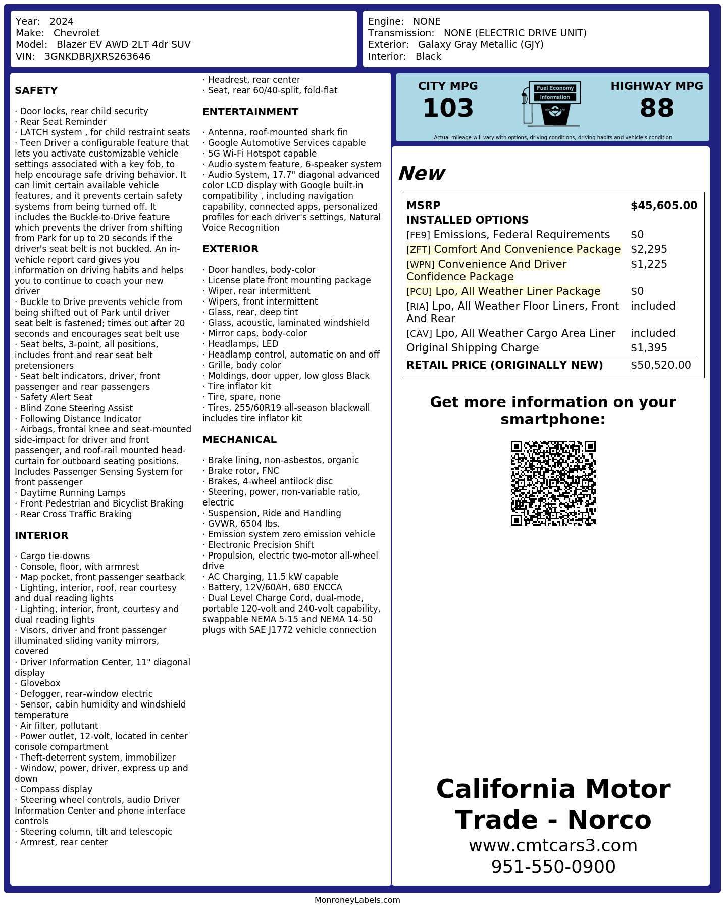 Monroney Label